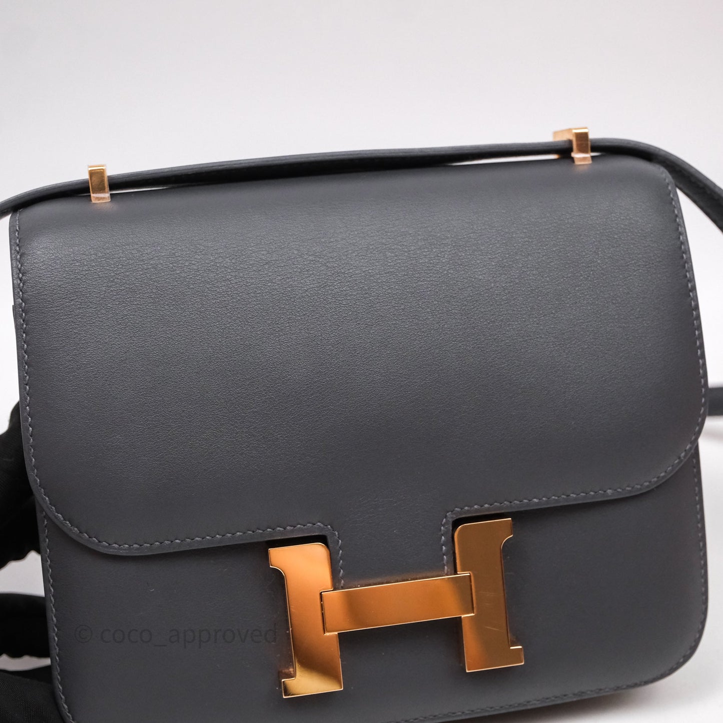 Hermès Mini Constance III Miroir Veau Swift 85 Ardoise Gold Hardware