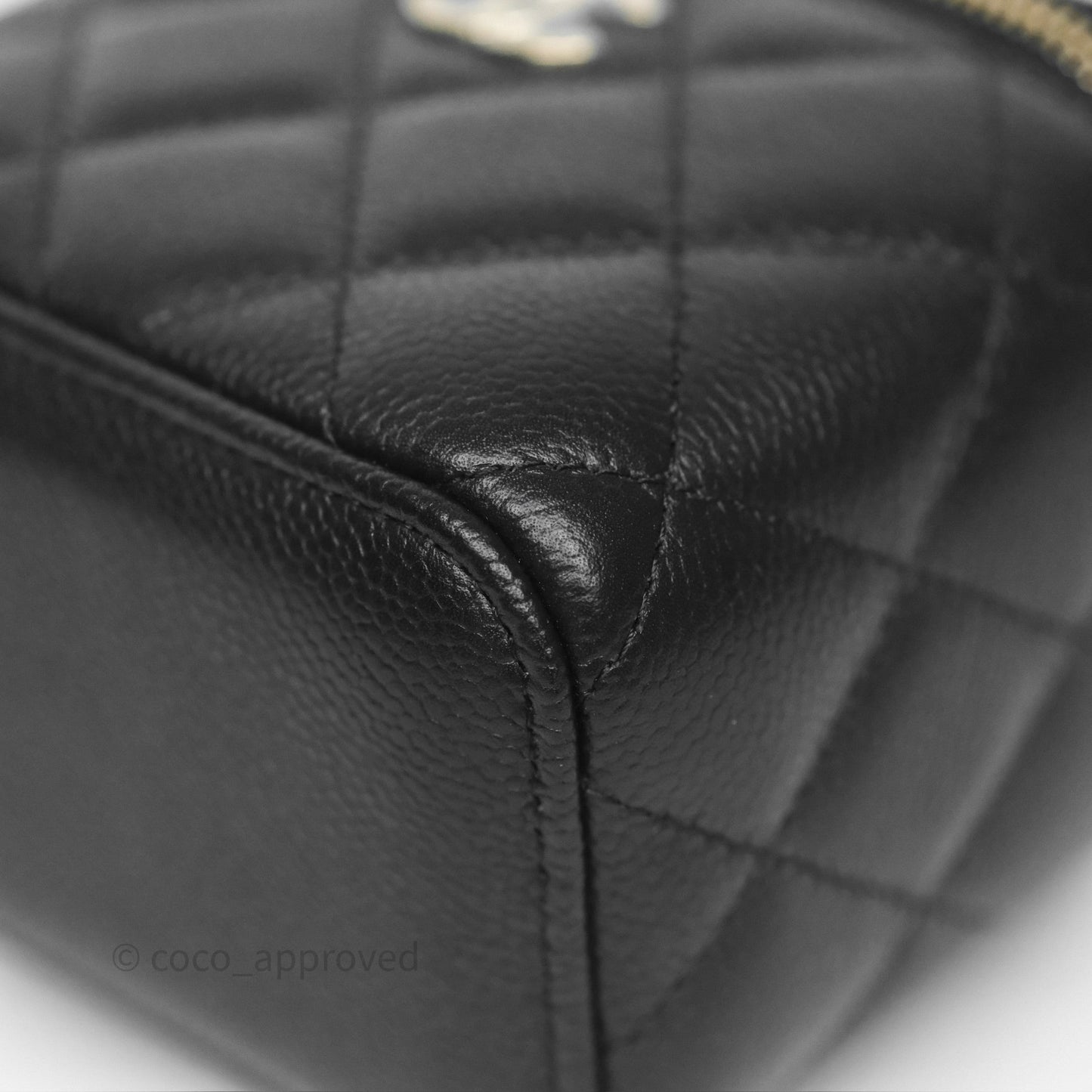 Chanel Mini Vanity With CC Chain Black Caviar Gold Hardware