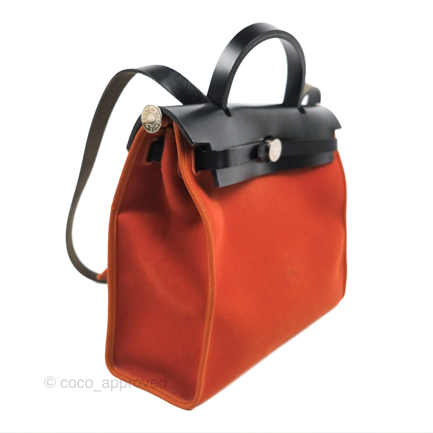 Hermès Herbag Zip 31 Cuivre/Black Canvas Palladium Hardware