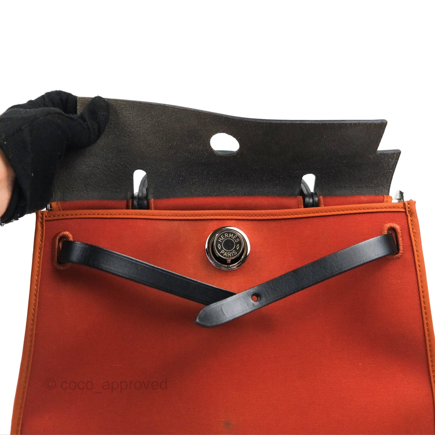 Hermès Herbag Zip 31 Cuivre/Black Canvas Palladium Hardware