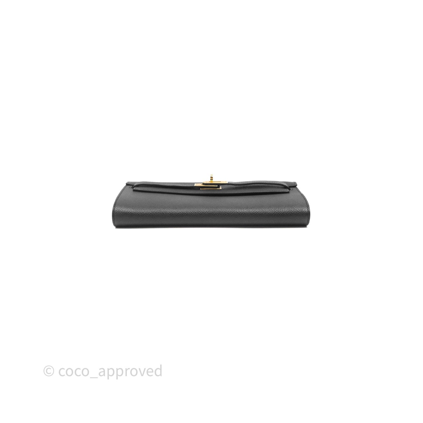Hermès Kelly To Go Wallet Noir 89 Black Epsom Gold Hardware