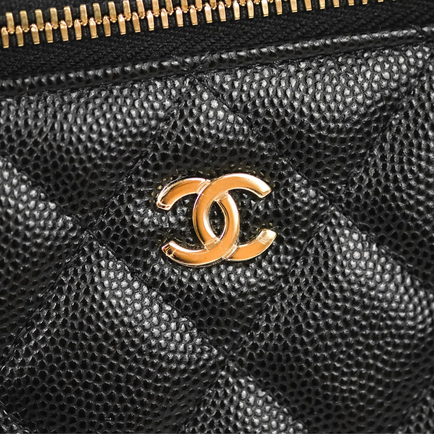 Chanel Classic Vanity Rectangular Black Caviar Gold Hardware