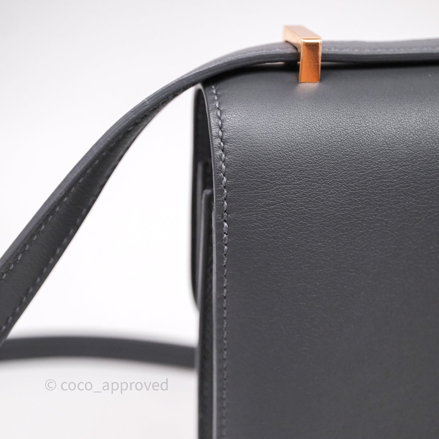 Hermès Mini Constance III Miroir Veau Swift 85 Ardoise Gold Hardware