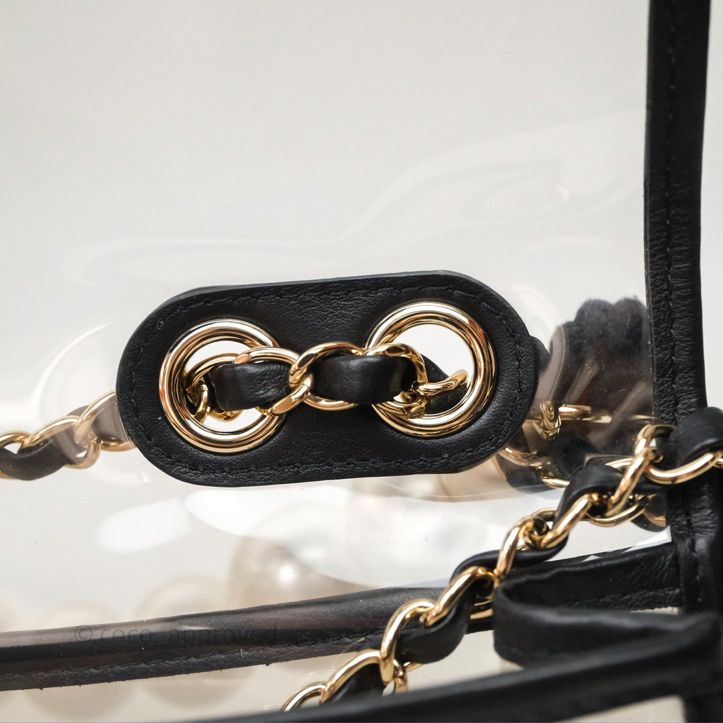 Chanel Medium Sand By The Sea PVC Flap Black Lambskin Gold Hardware