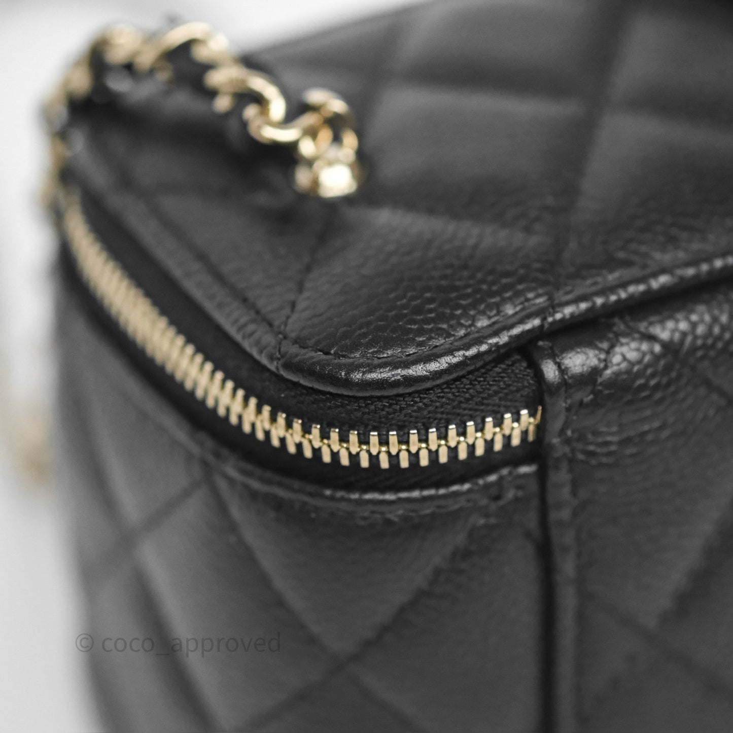 Chanel Mini Vanity With CC Chain Black Caviar Gold Hardware
