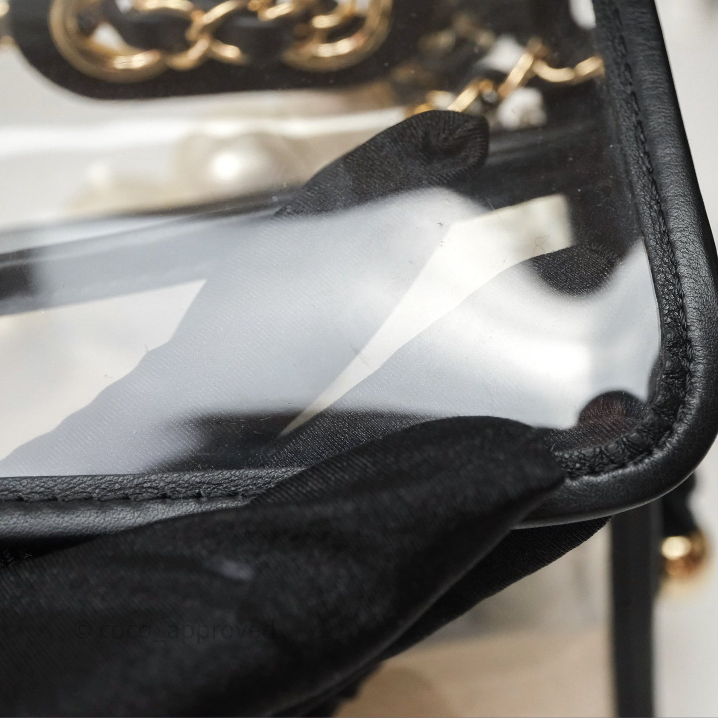 Chanel Medium Sand By The Sea PVC Flap Black Lambskin Gold Hardware