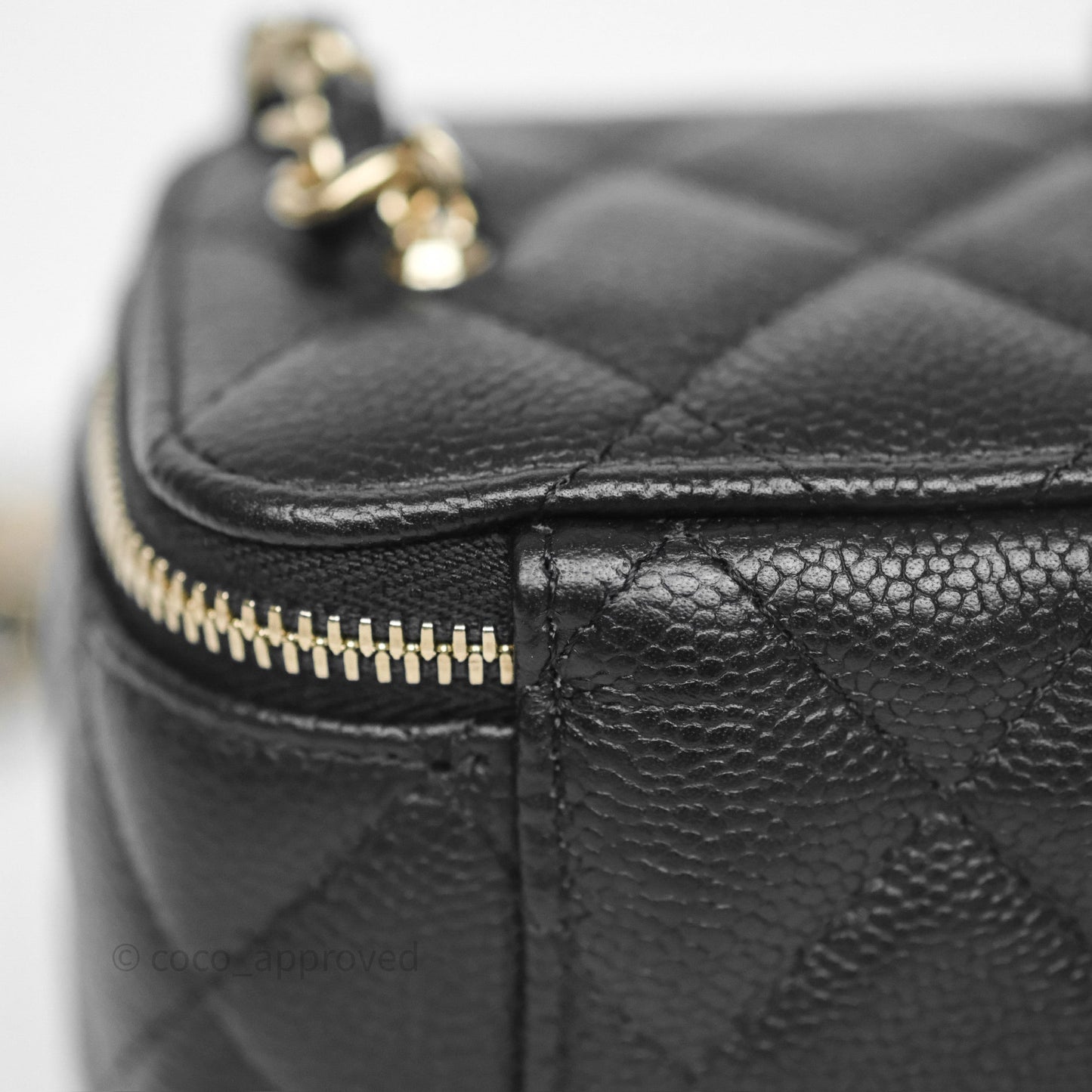 Chanel Mini Vanity With CC Chain Black Caviar Gold Hardware
