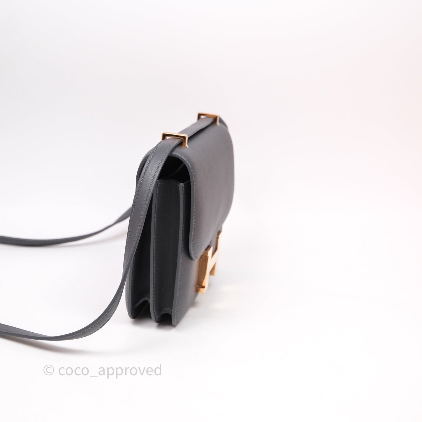 Hermès Mini Constance III Miroir Veau Swift 85 Ardoise Gold Hardware