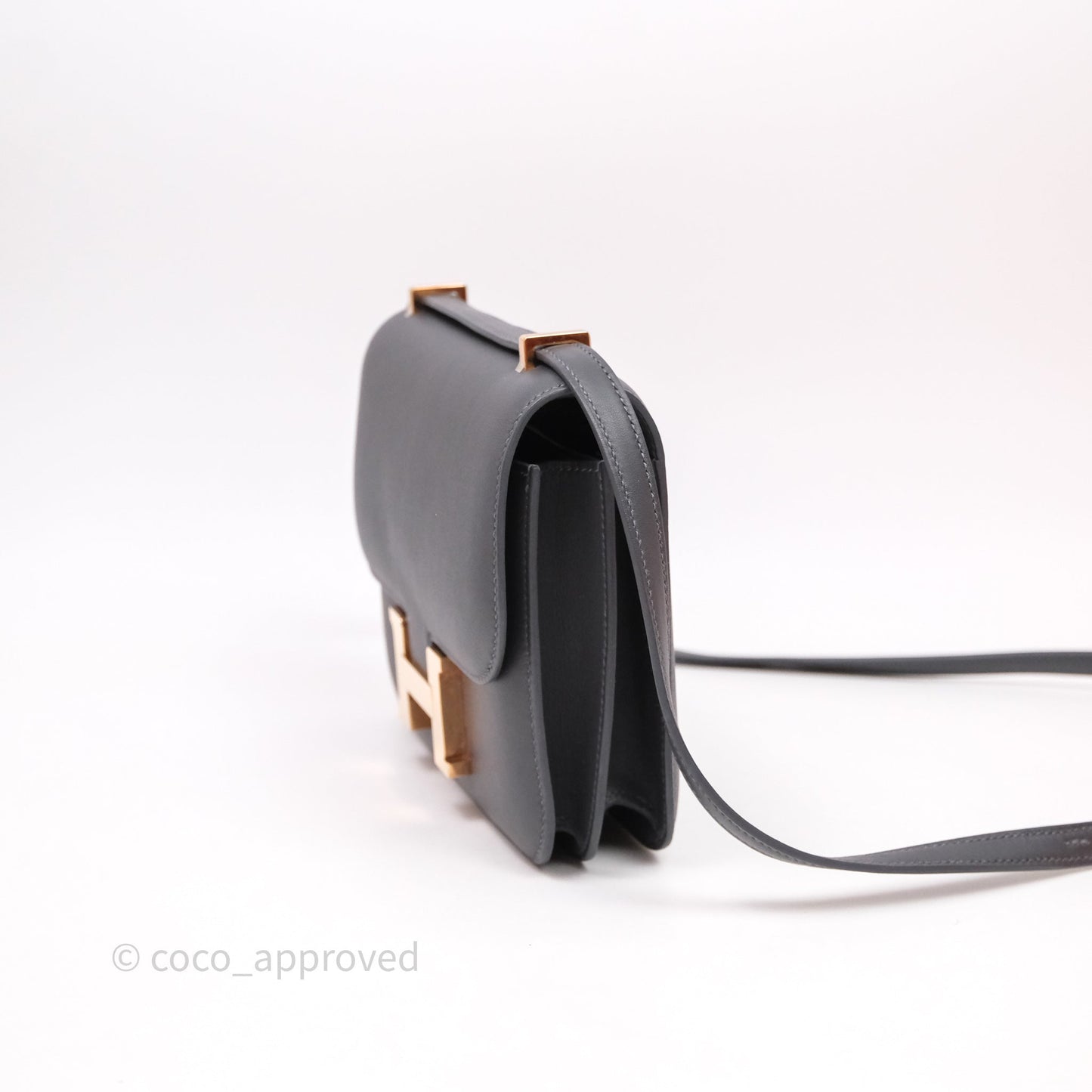 Hermès Mini Constance III Miroir Veau Swift 85 Ardoise Gold Hardware