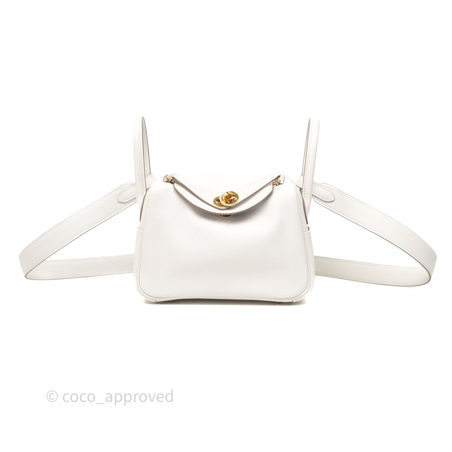 Hermès Mini Lindy 20 Gris Pale M4/ Gris Meyer 0L Swift Gold Hardware