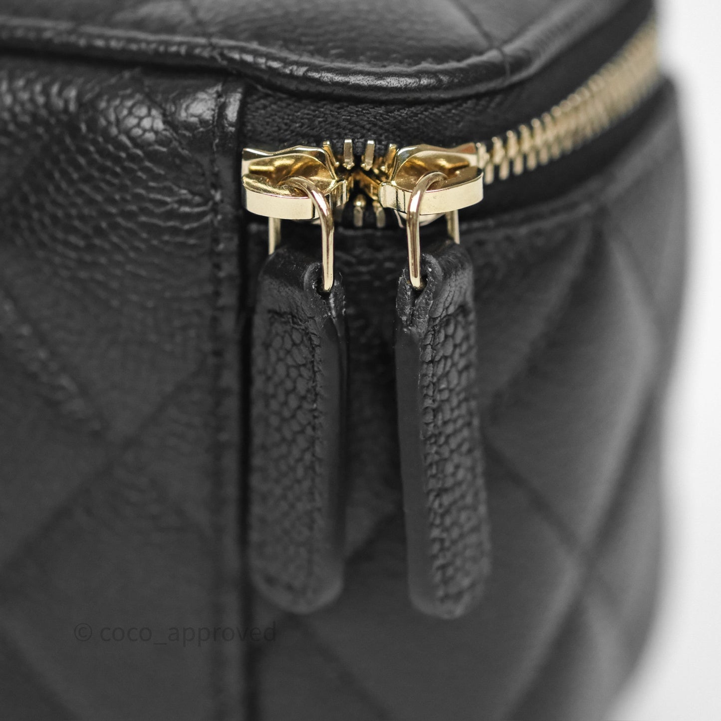 Chanel Mini Vanity With CC Chain Black Caviar Gold Hardware