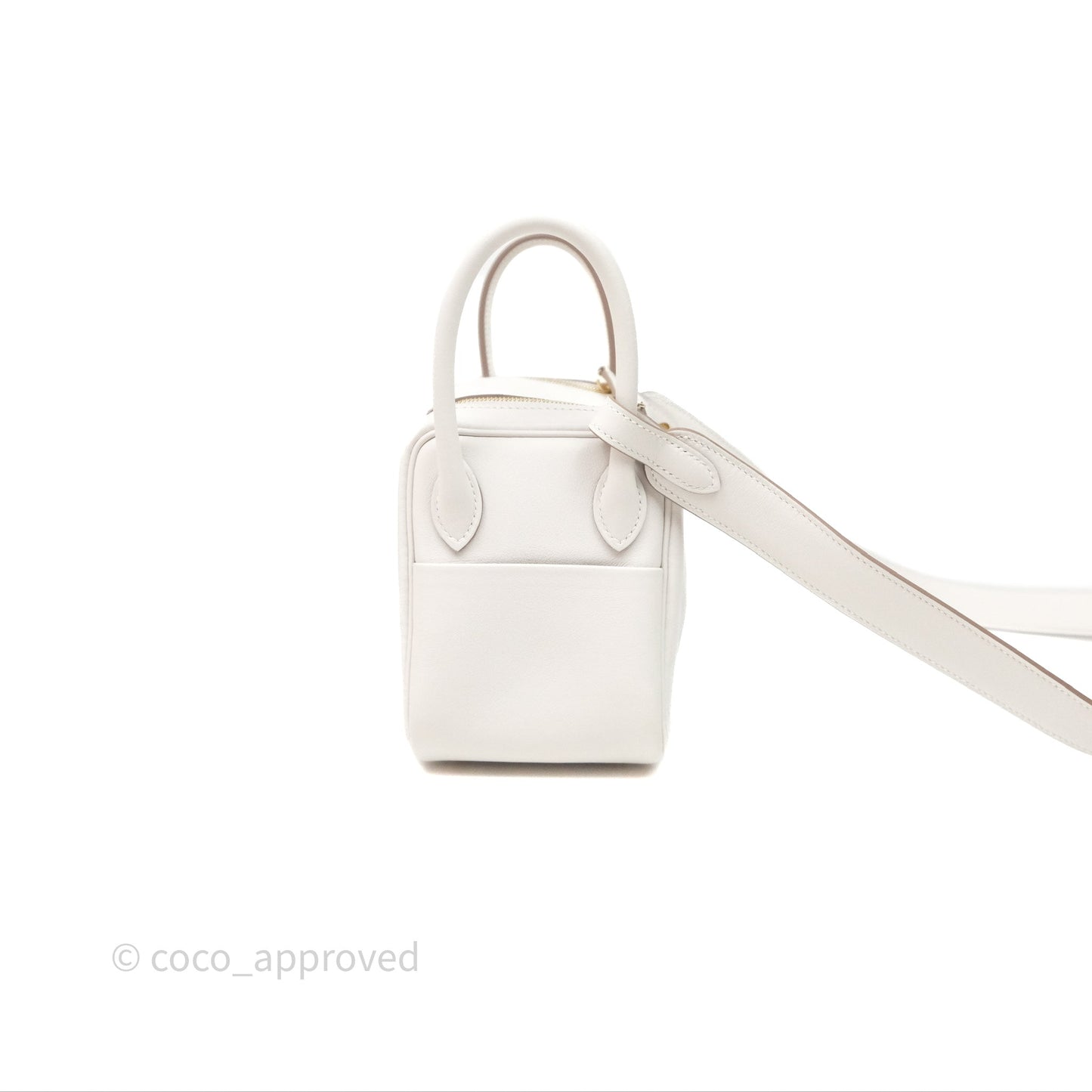 Hermès Mini Lindy 20 Gris Pale M4/ Gris Meyer 0L Swift Gold Hardware