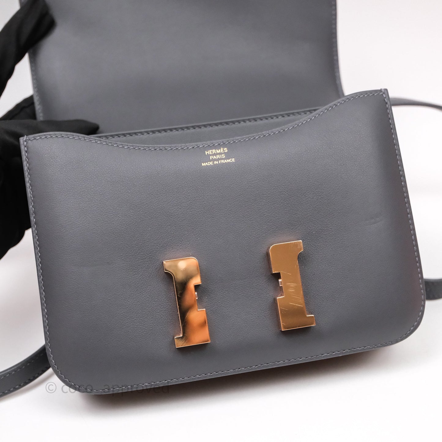 Hermès Mini Constance III Miroir Veau Swift 85 Ardoise Gold Hardware