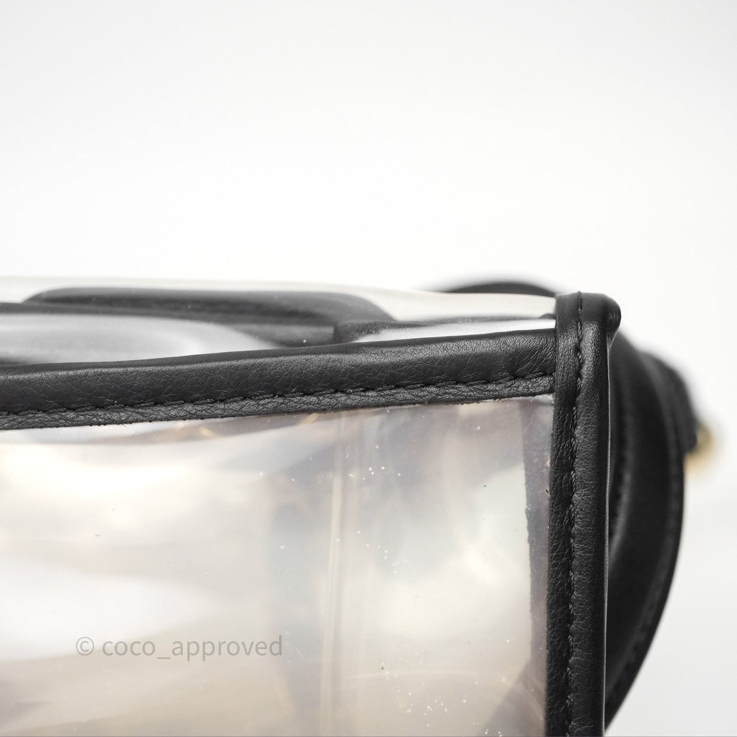 Chanel Medium Sand By The Sea PVC Flap Black Lambskin Gold Hardware