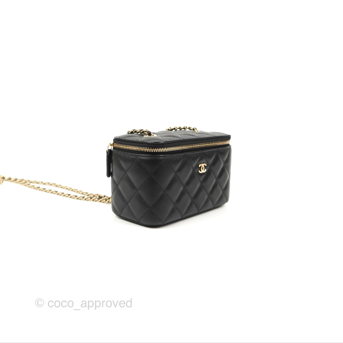 Chanel Classic Vanity Rectangular Black Caviar Gold Hardware