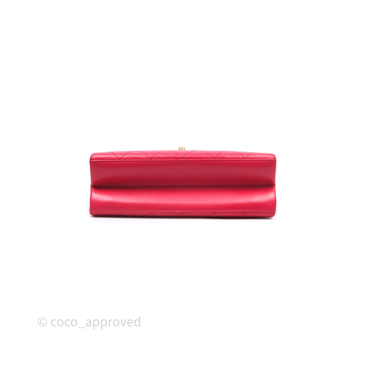 Chanel Small Coco Luxe Flap Bag Red Calfskin Aged Gold Hardware
