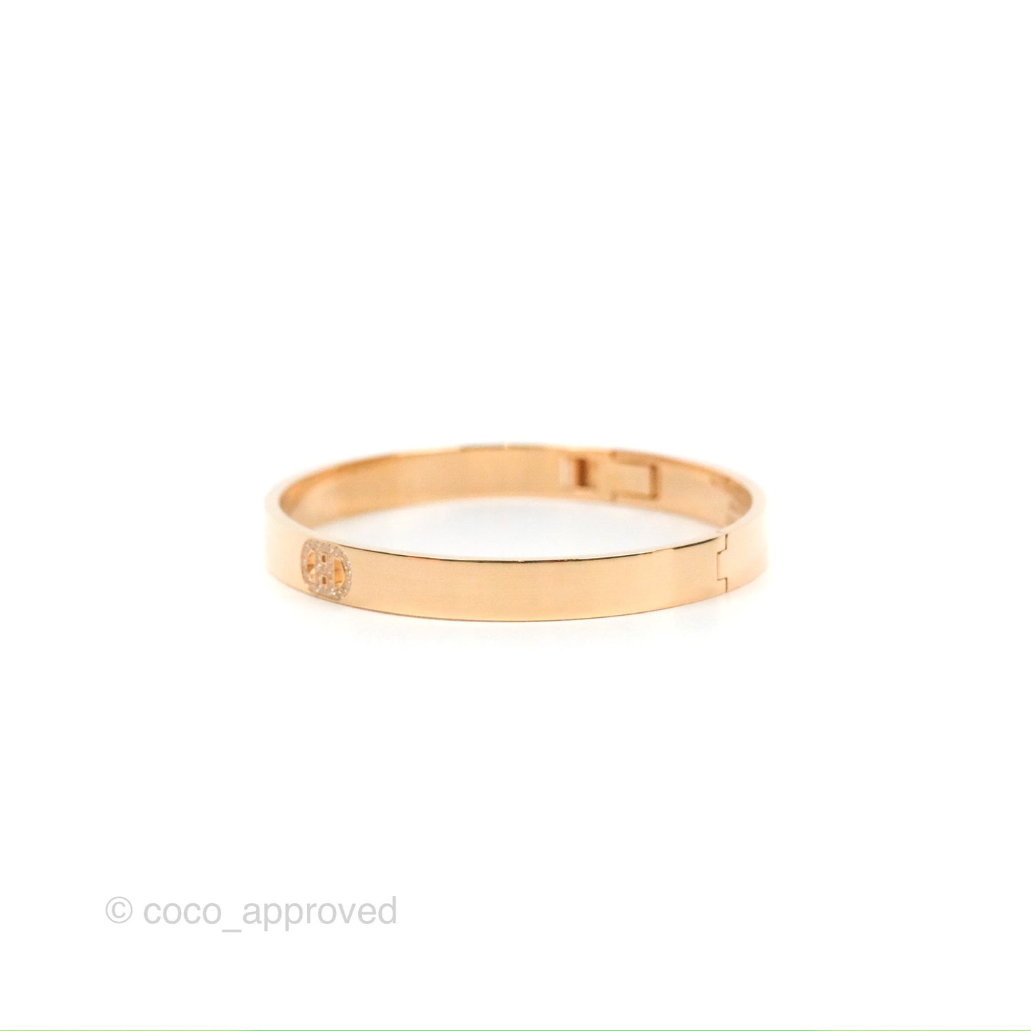 Hermès H d'ancre Bracelet Small Model Rose Gold Size SH