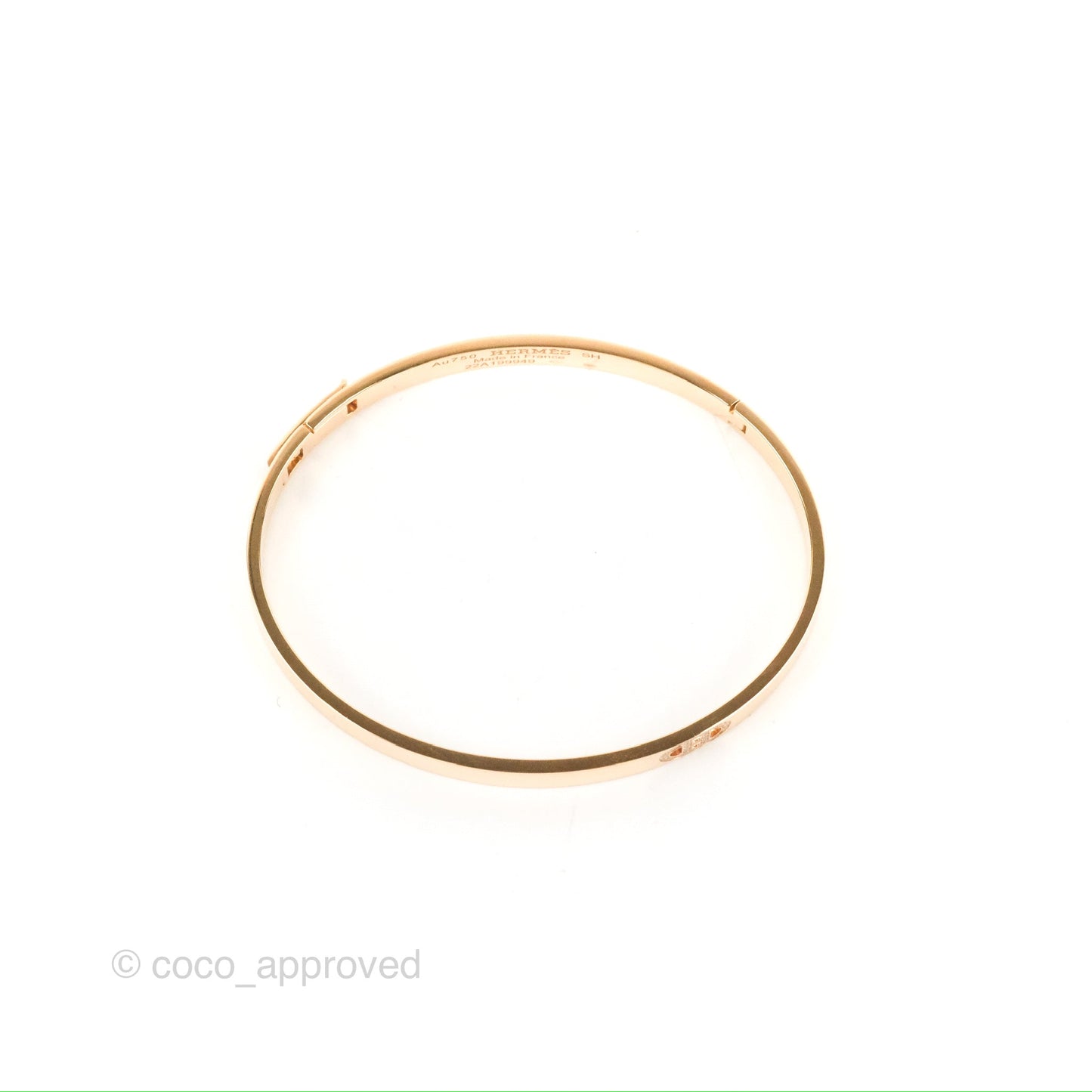 Hermès H d'ancre Bracelet Small Model Rose Gold Size SH