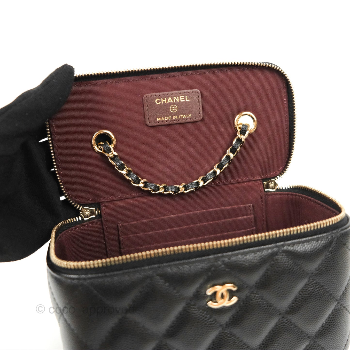 Chanel Classic Vanity Rectangular Black Caviar Gold Hardware