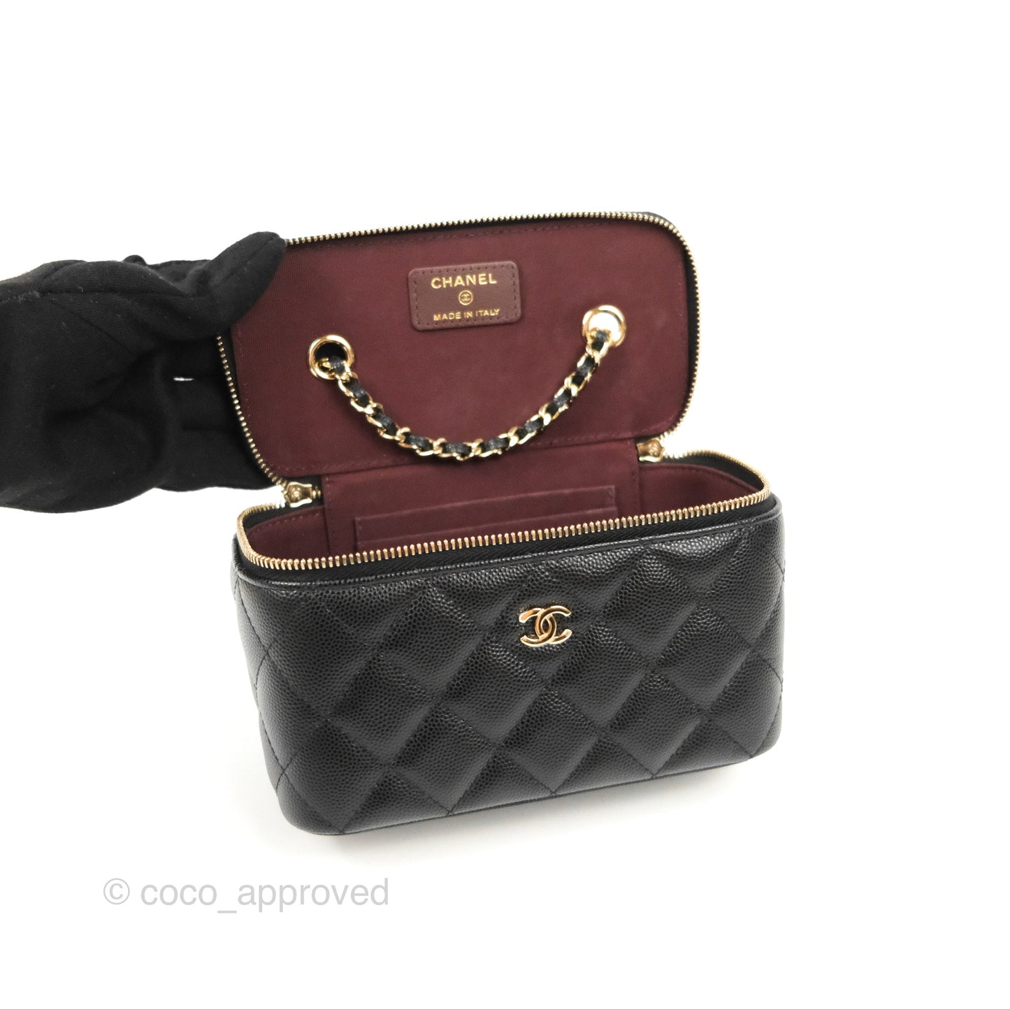 Chanel Classic Vanity Rectangular Black Caviar Gold Hardware