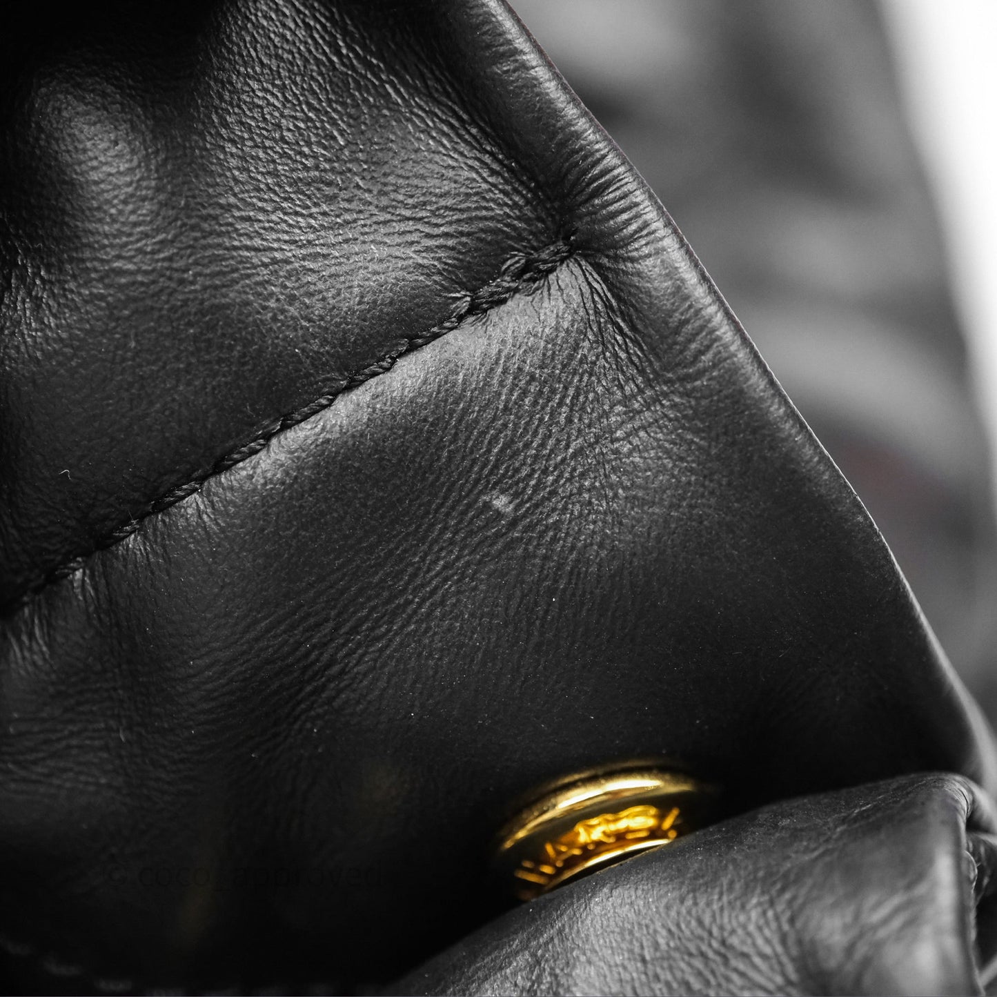 Chanel 22 Bag Medium Black Crumpled Calfskin White Logo Aged Gold Hardware