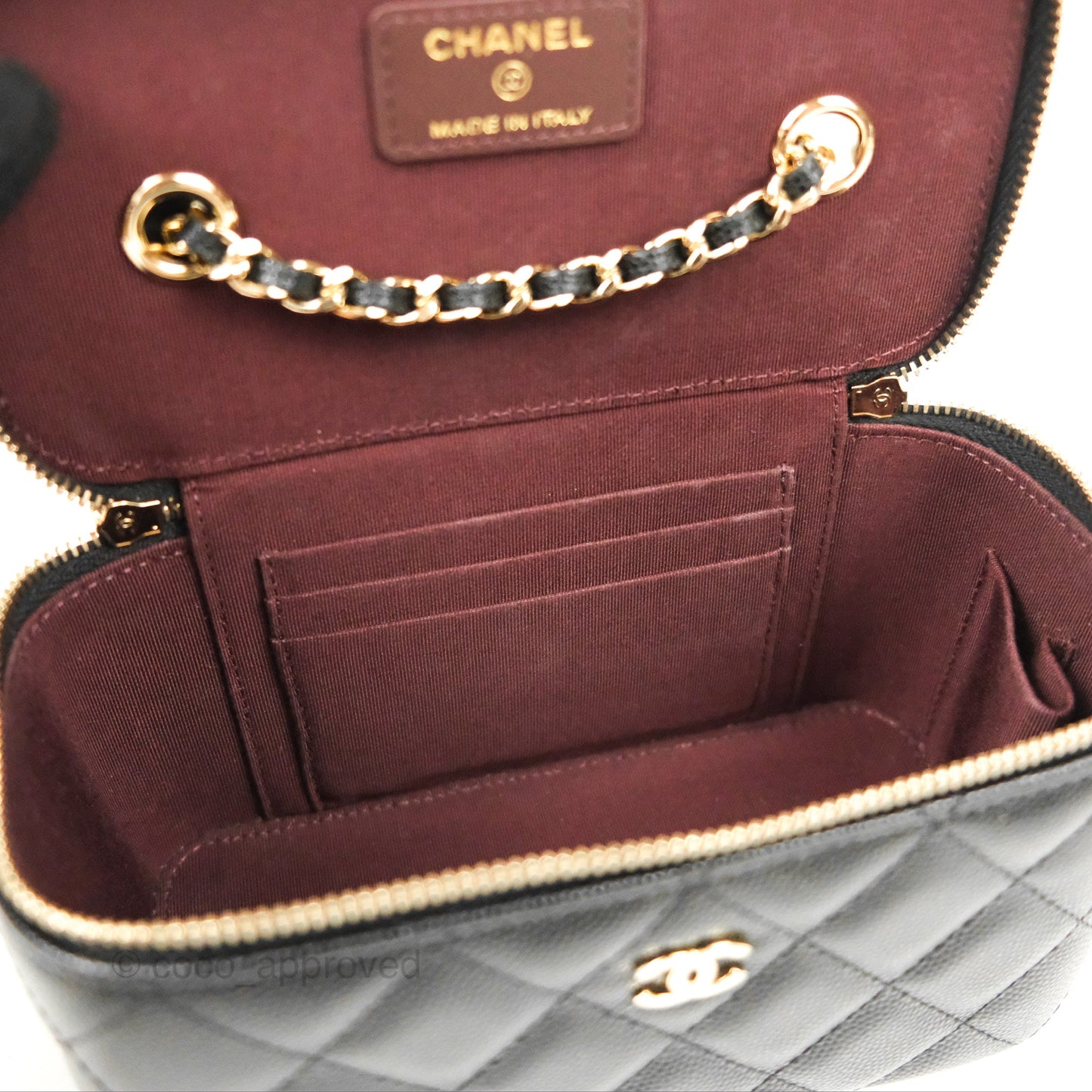 Chanel Classic Vanity Rectangular Black Caviar Gold Hardware