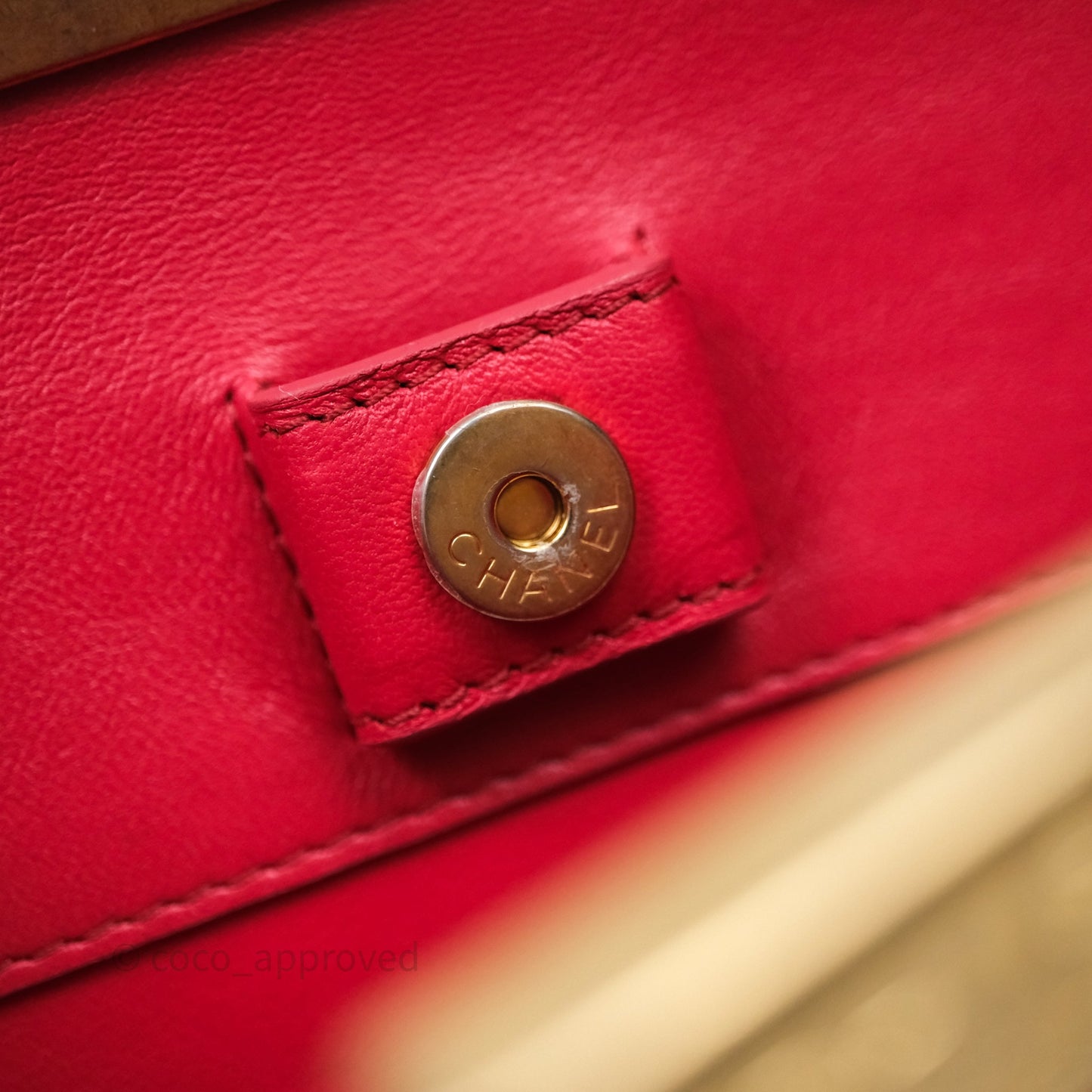 Chanel Small Coco Luxe Flap Bag Red Calfskin Aged Gold Hardware