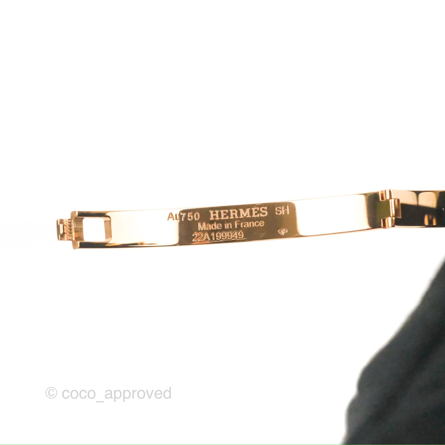 Hermès H d'ancre Bracelet Small Model Rose Gold Size SH