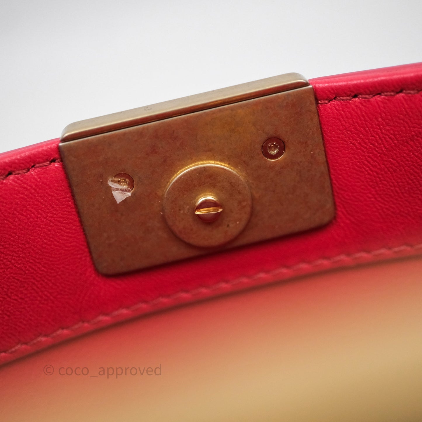 Chanel Small Coco Luxe Flap Bag Red Calfskin Aged Gold Hardware