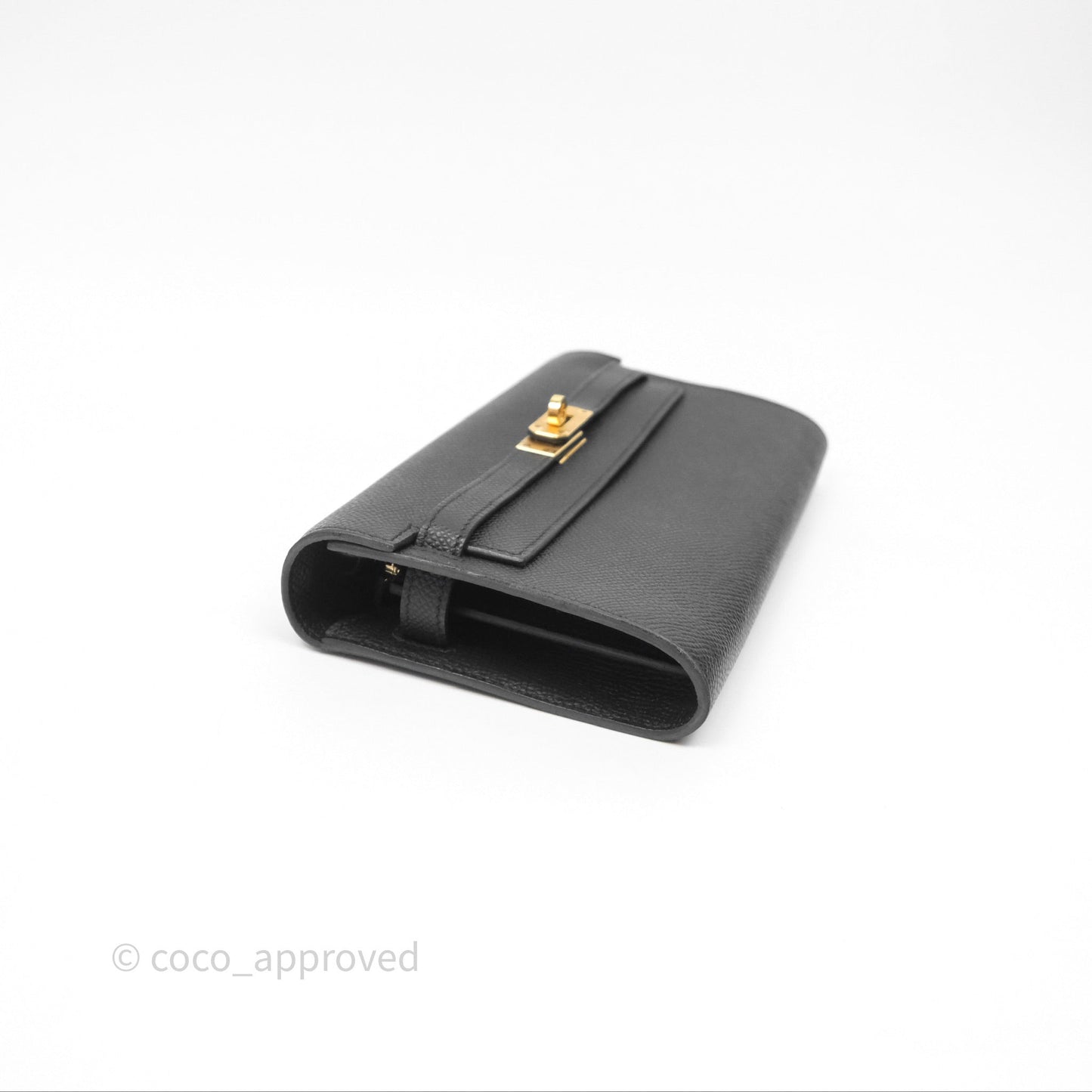 Hermès Kelly To Go Wallet Noir 89 Black Epsom Gold Hardware
