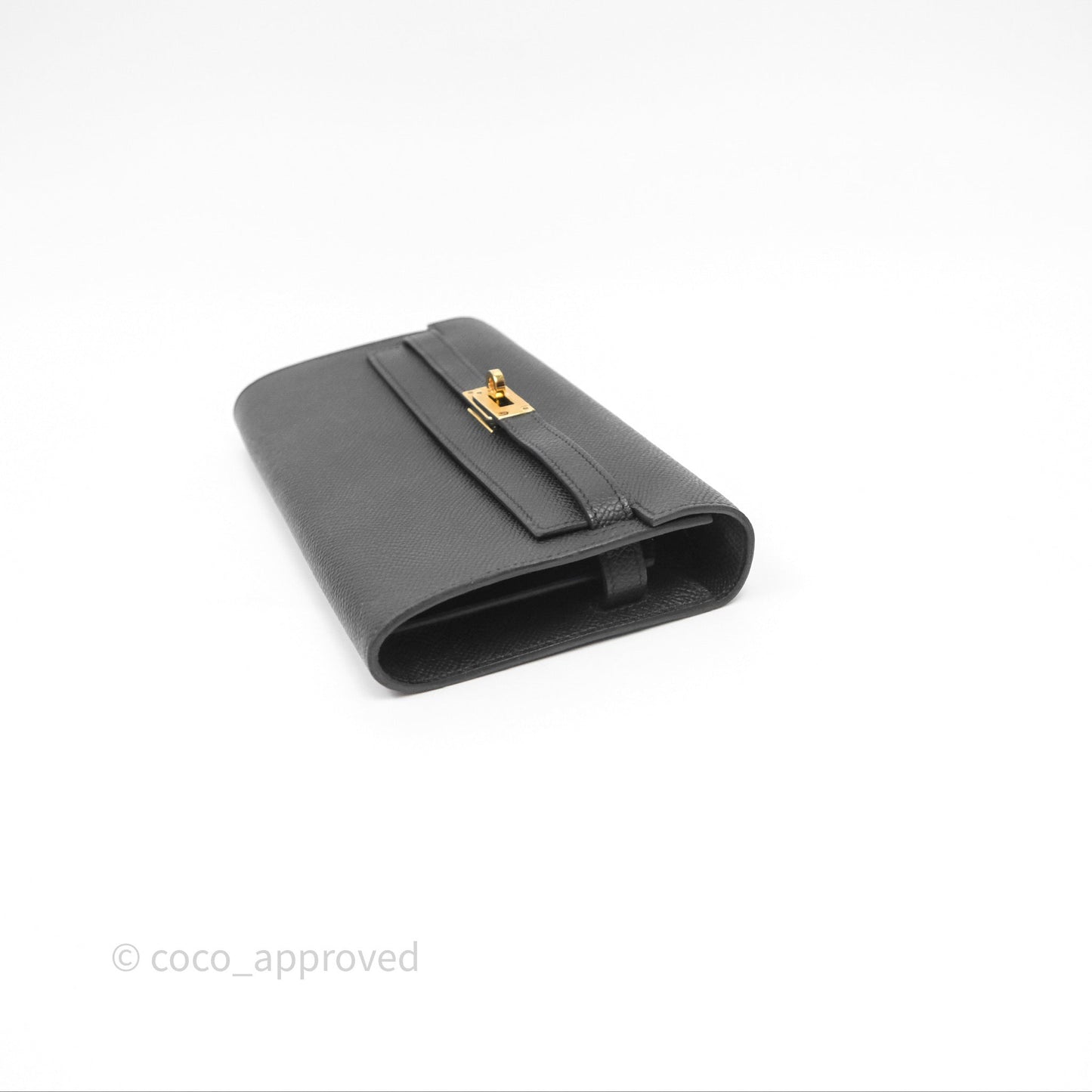 Hermès Kelly To Go Wallet Noir 89 Black Epsom Gold Hardware