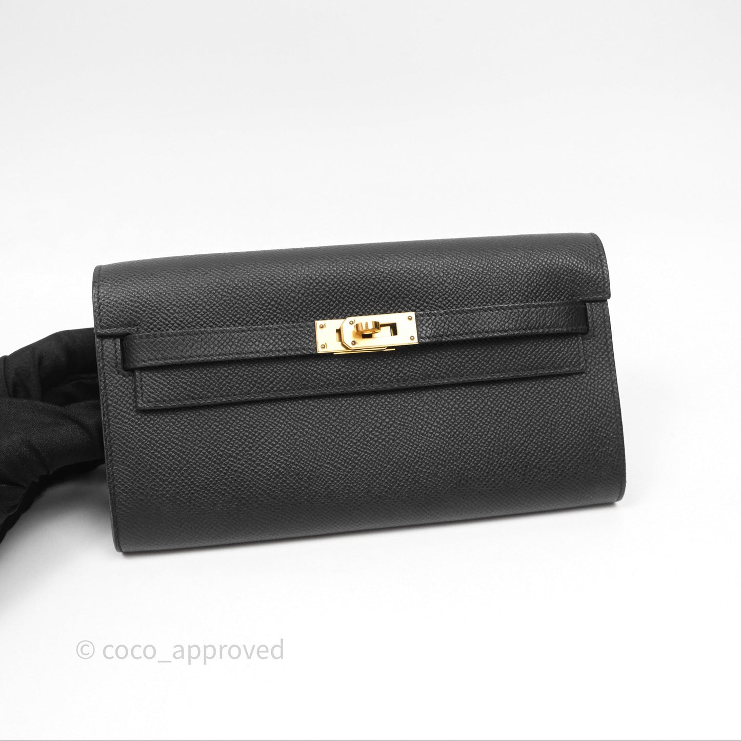 Hermès Kelly To Go Wallet Noir 89 Black Epsom Gold Hardware