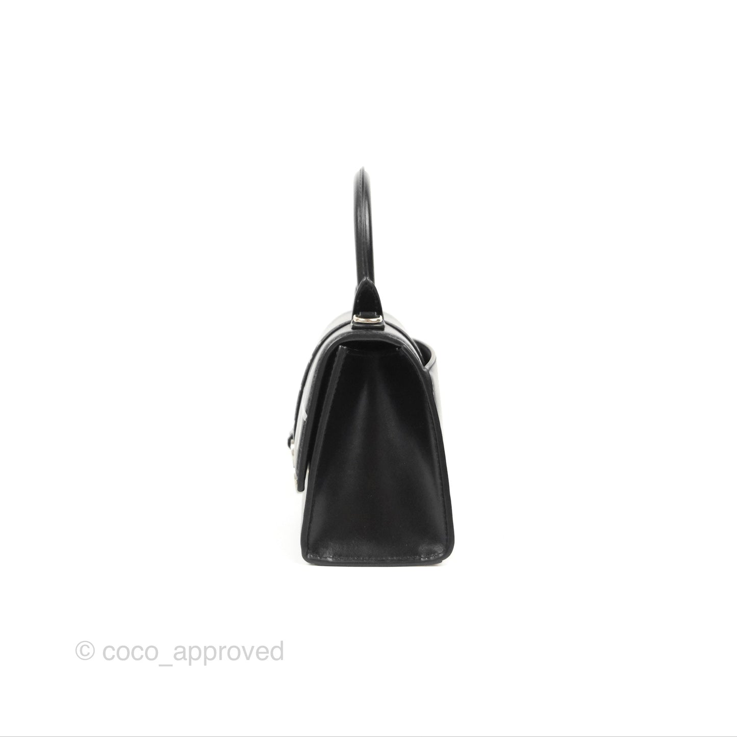 Balenciaga Small Hourglass Graffiti Top Handle Bag Black Calfskin