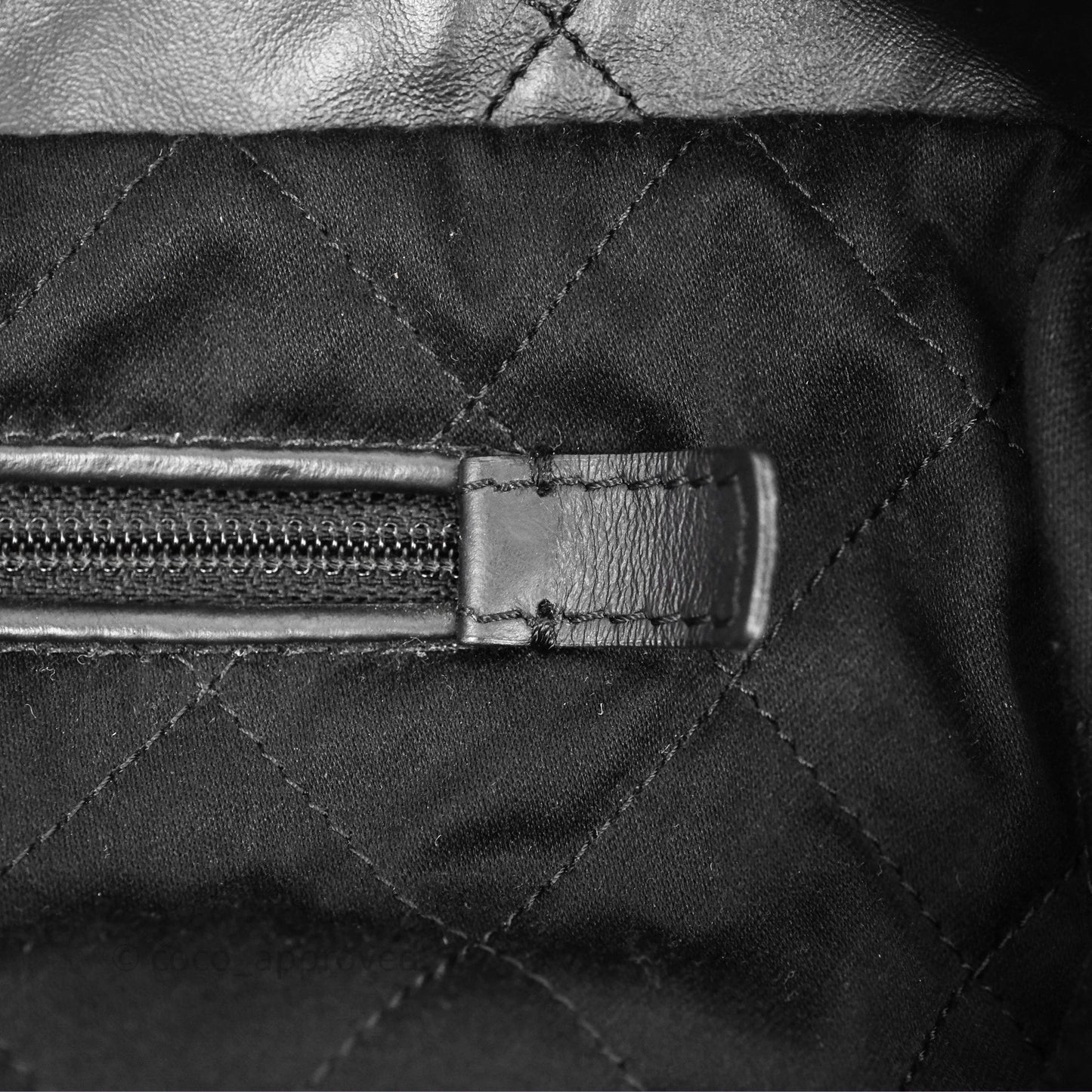 Chanel 22 Bag Medium Black Crumpled Calfskin White Logo Aged Gold Hardware