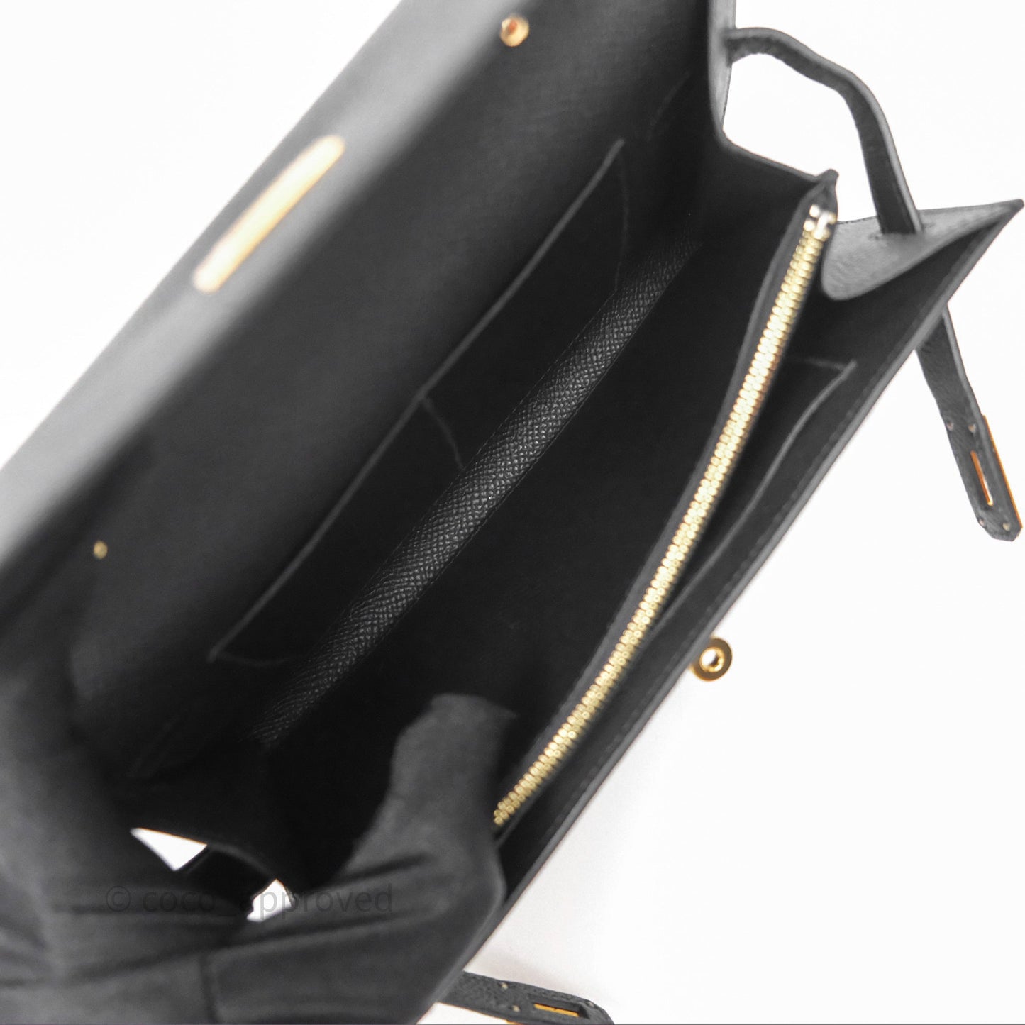 Hermès Kelly To Go Wallet Noir 89 Black Epsom Gold Hardware