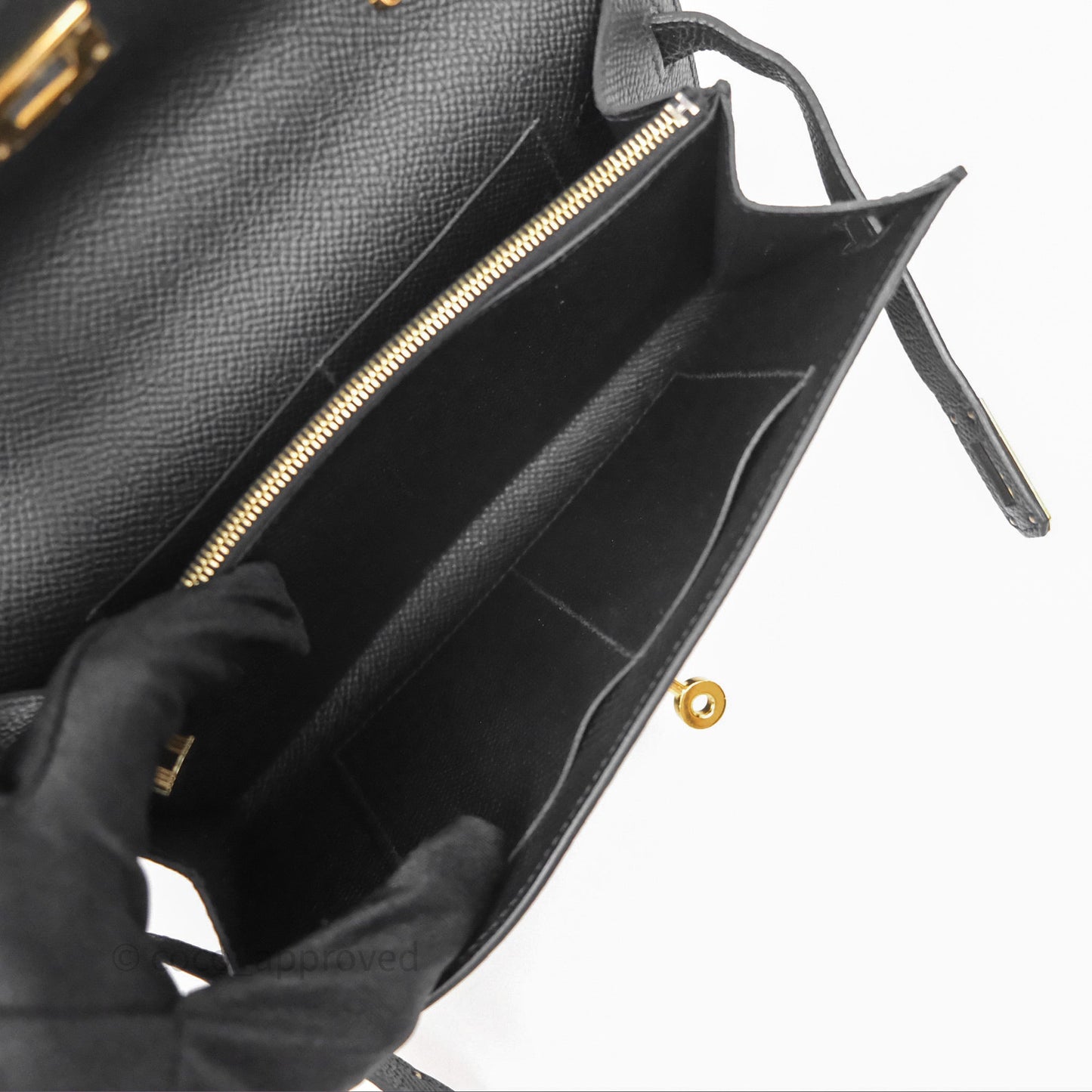 Hermès Kelly To Go Wallet Noir 89 Black Epsom Gold Hardware