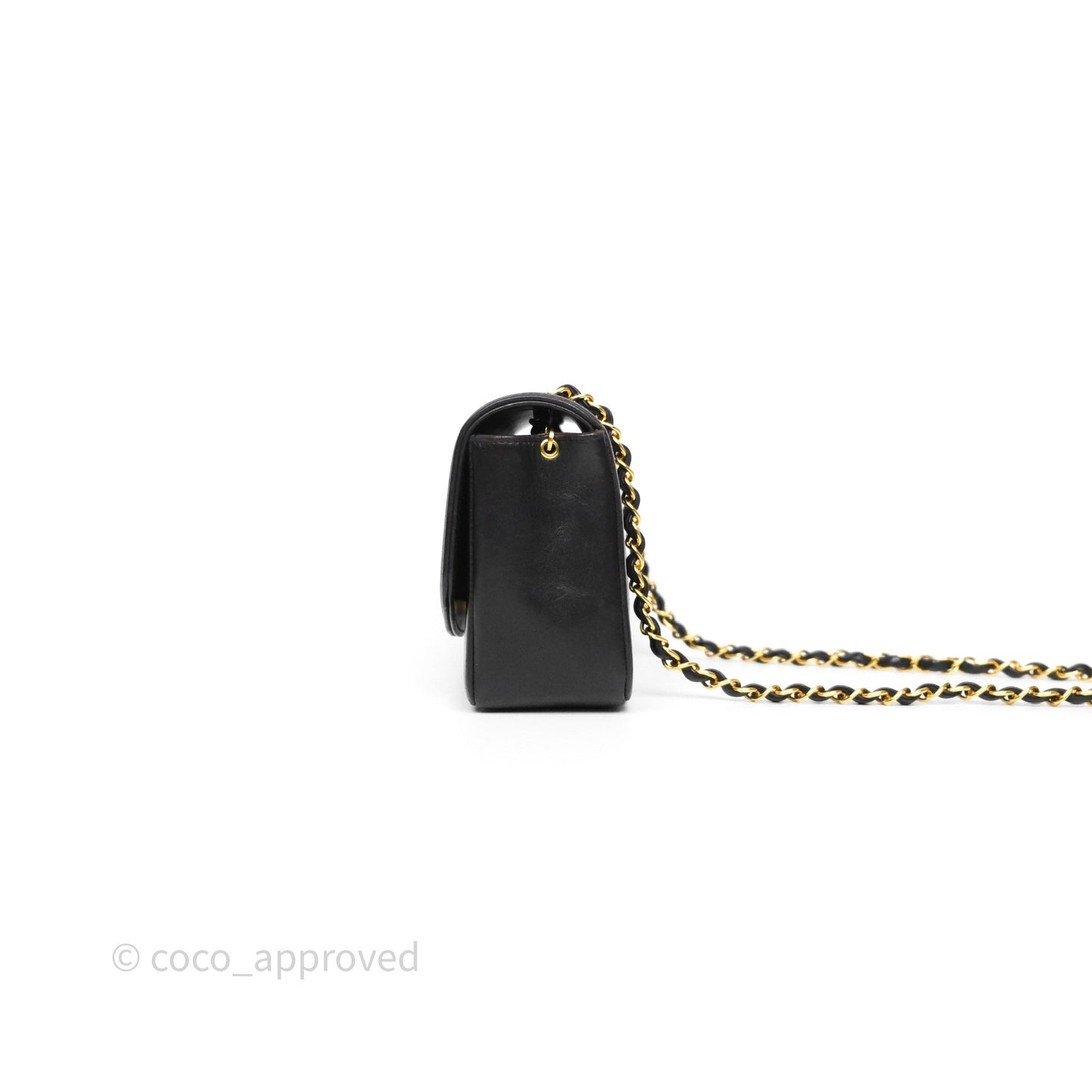Chanel Vintage Small Diana Bag Quilted Black Lambskin 24K Gold Hardware