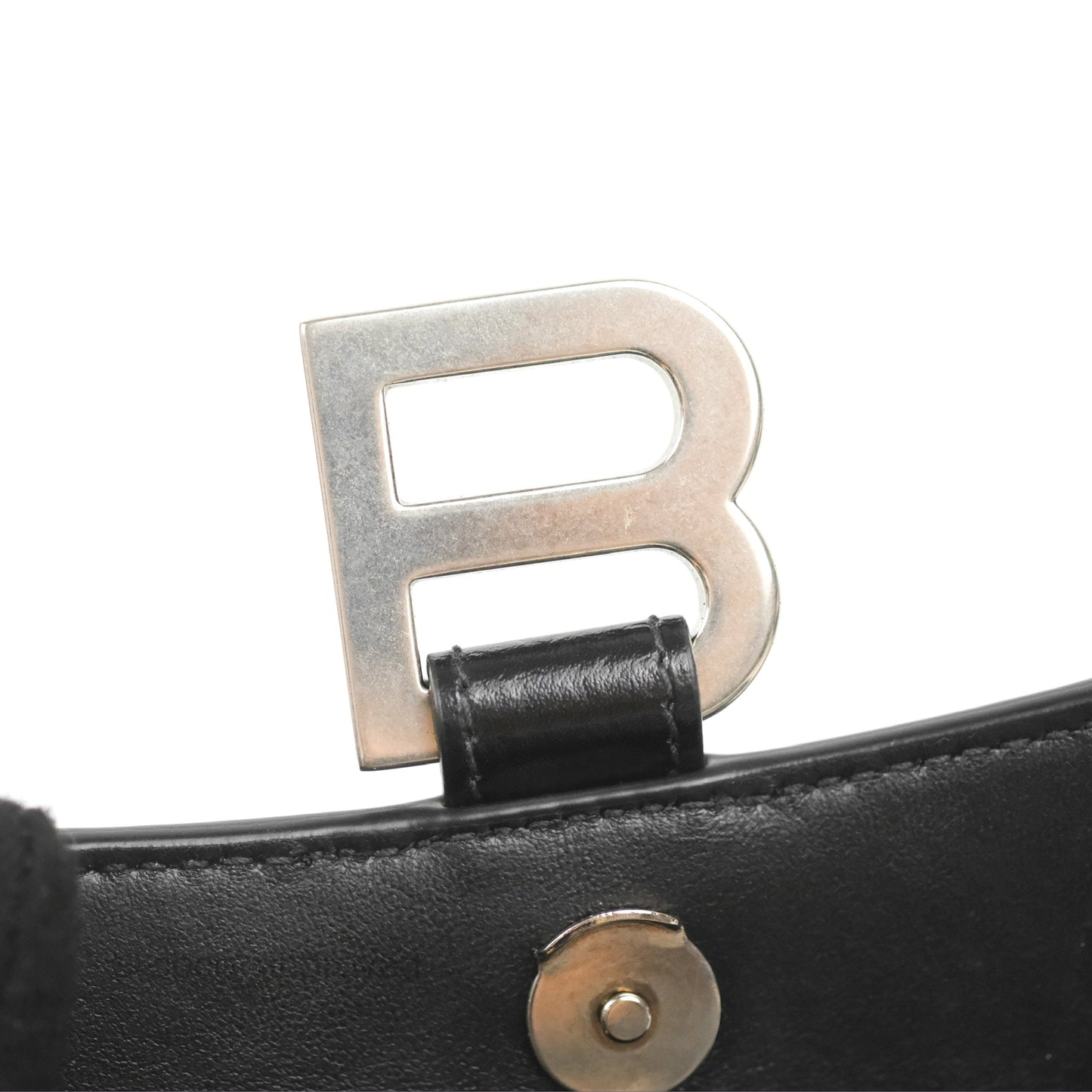 Balenciaga Small Hourglass Graffiti Top Handle Bag Black Calfskin