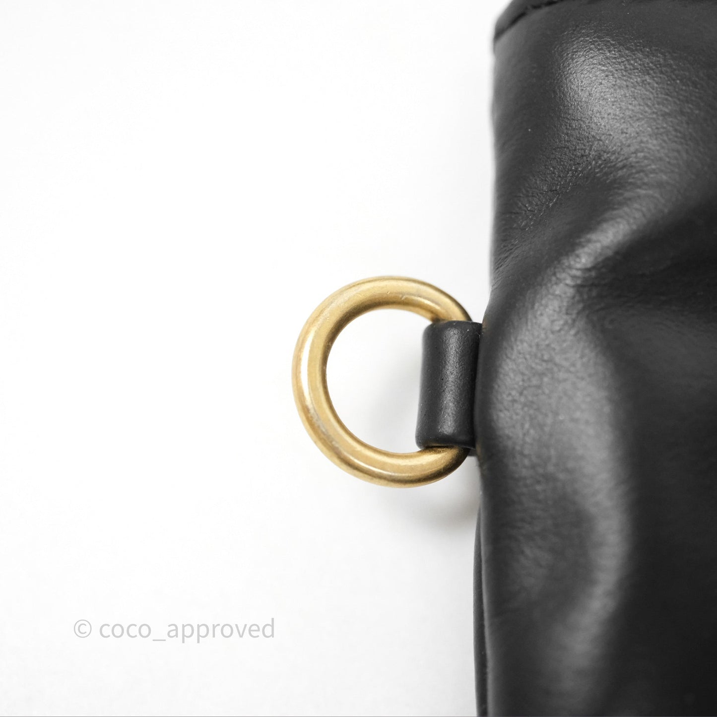 Chanel 22 Bag Medium Black Crumpled Calfskin White Logo Aged Gold Hardware