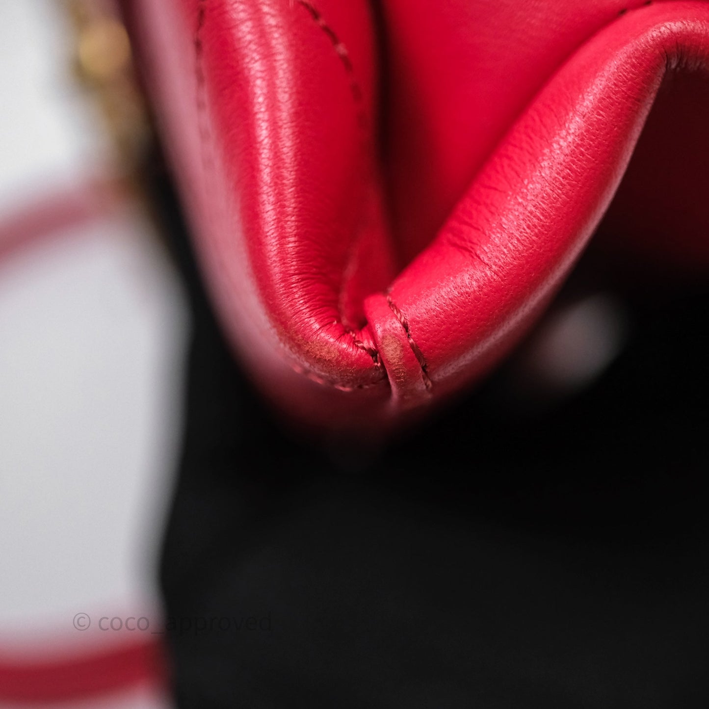 Chanel Small Coco Luxe Flap Bag Red Calfskin Aged Gold Hardware
