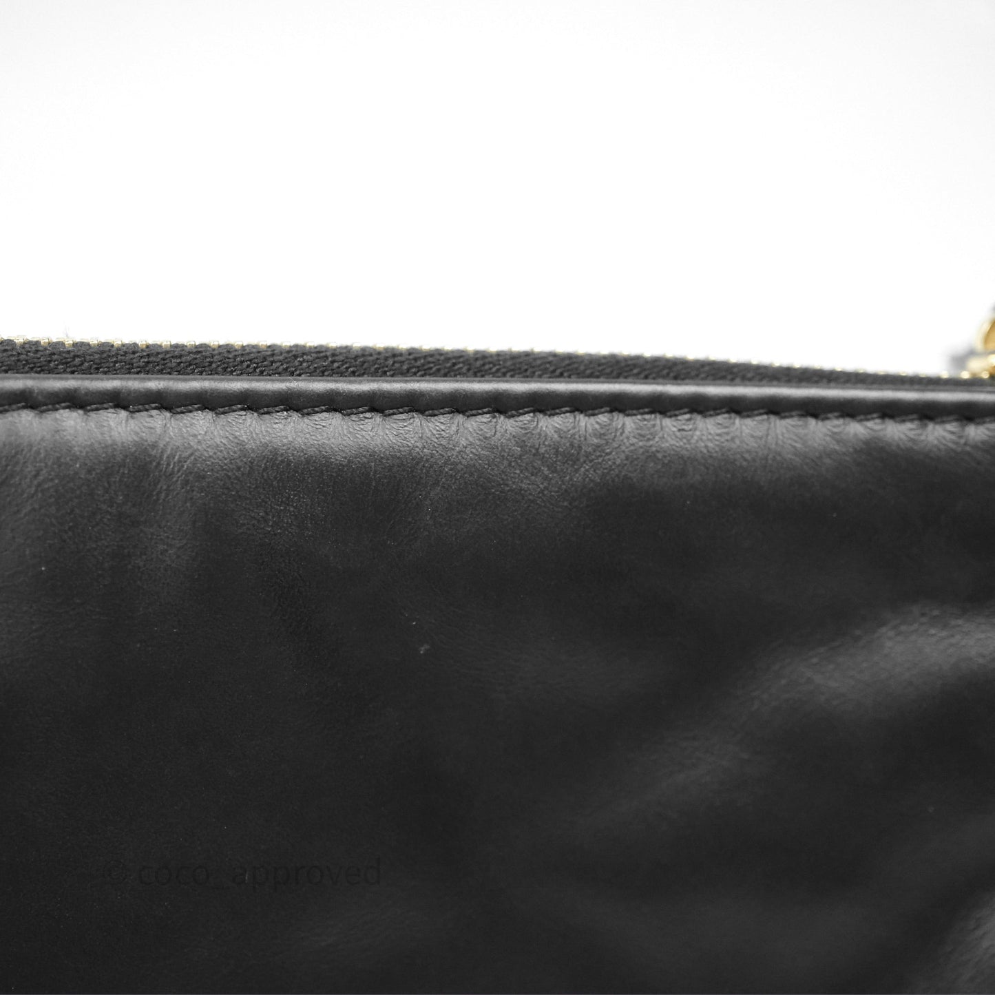 Chanel 22 Bag Medium Black Crumpled Calfskin White Logo Aged Gold Hardware