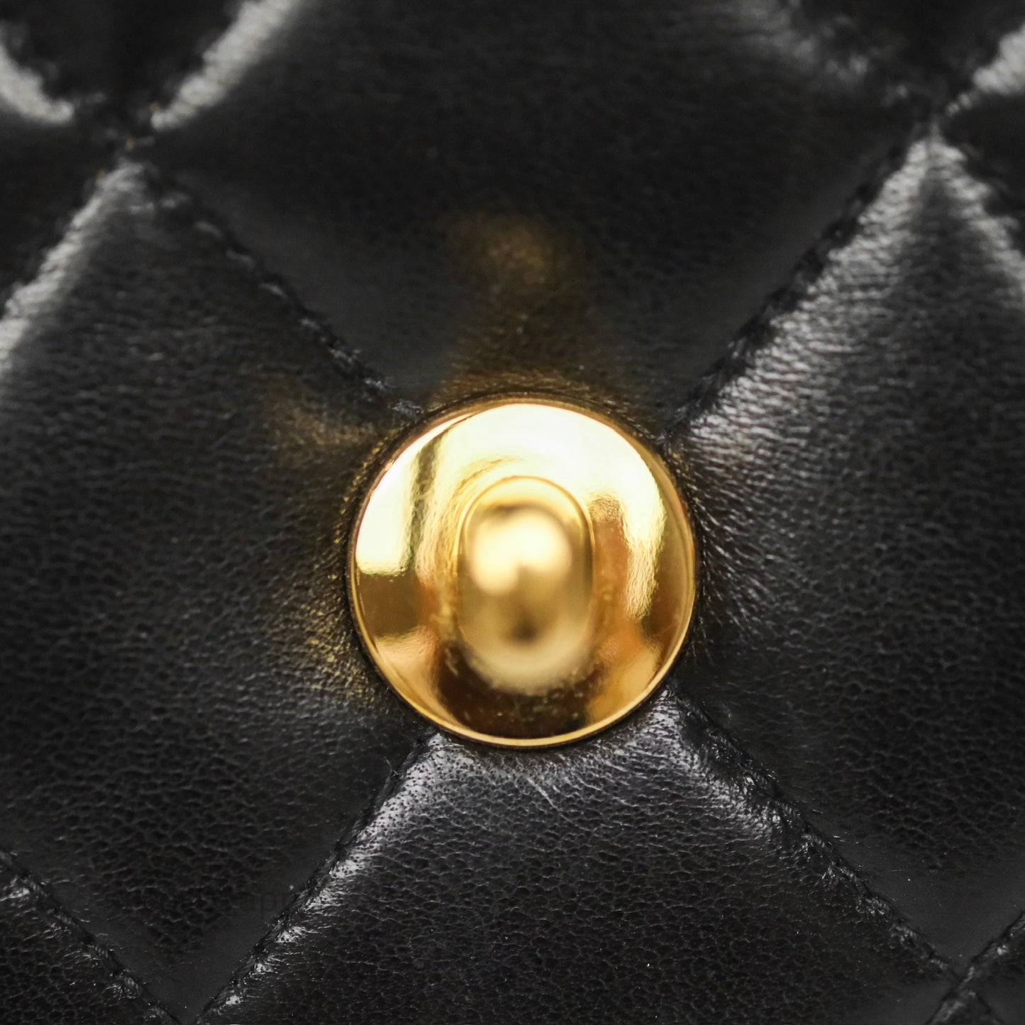Chanel Vintage Small Diana Bag Quilted Black Lambskin 24K Gold Hardware