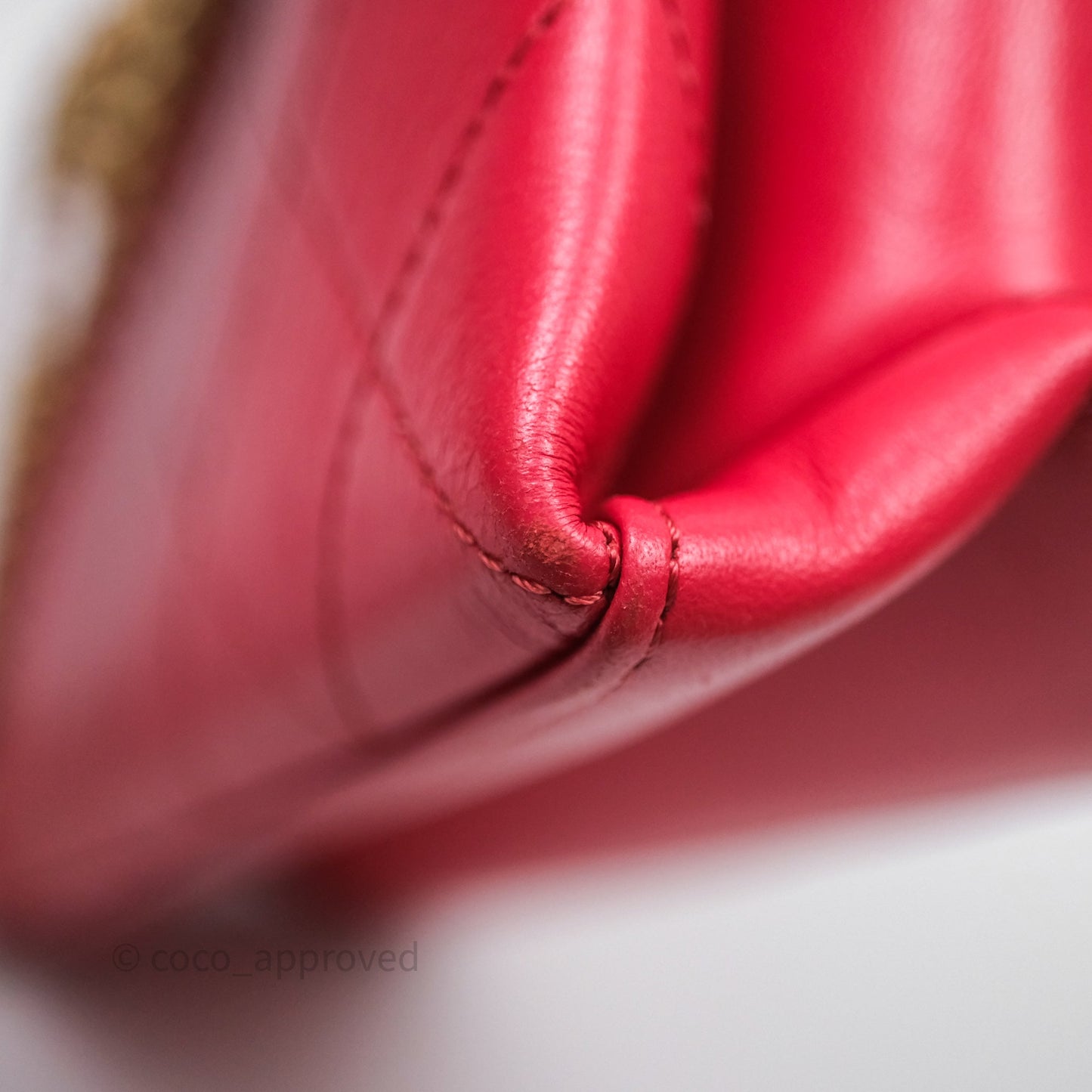 Chanel Small Coco Luxe Flap Bag Red Calfskin Aged Gold Hardware