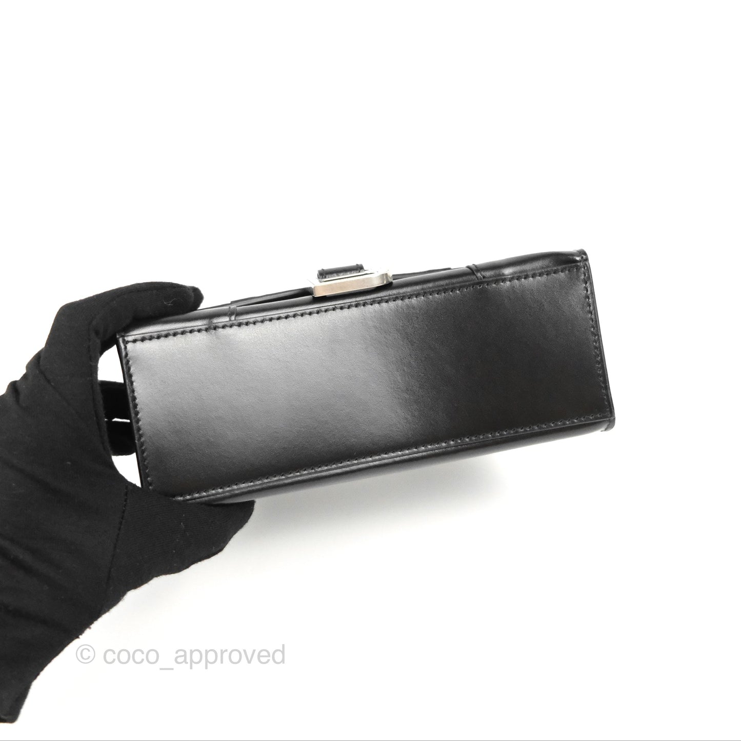 Balenciaga Small Hourglass Graffiti Top Handle Bag Black Calfskin