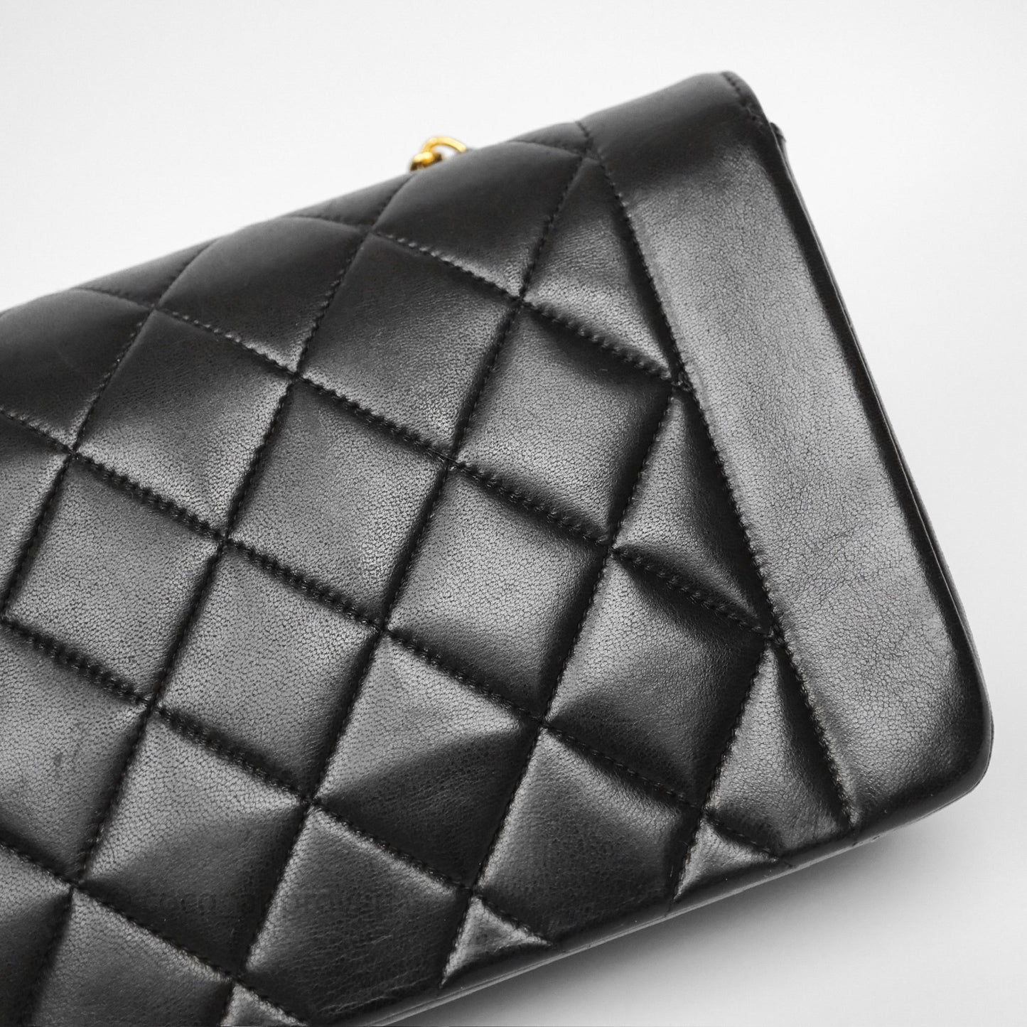 Chanel Vintage Small Diana Bag Quilted Black Lambskin 24K Gold Hardware