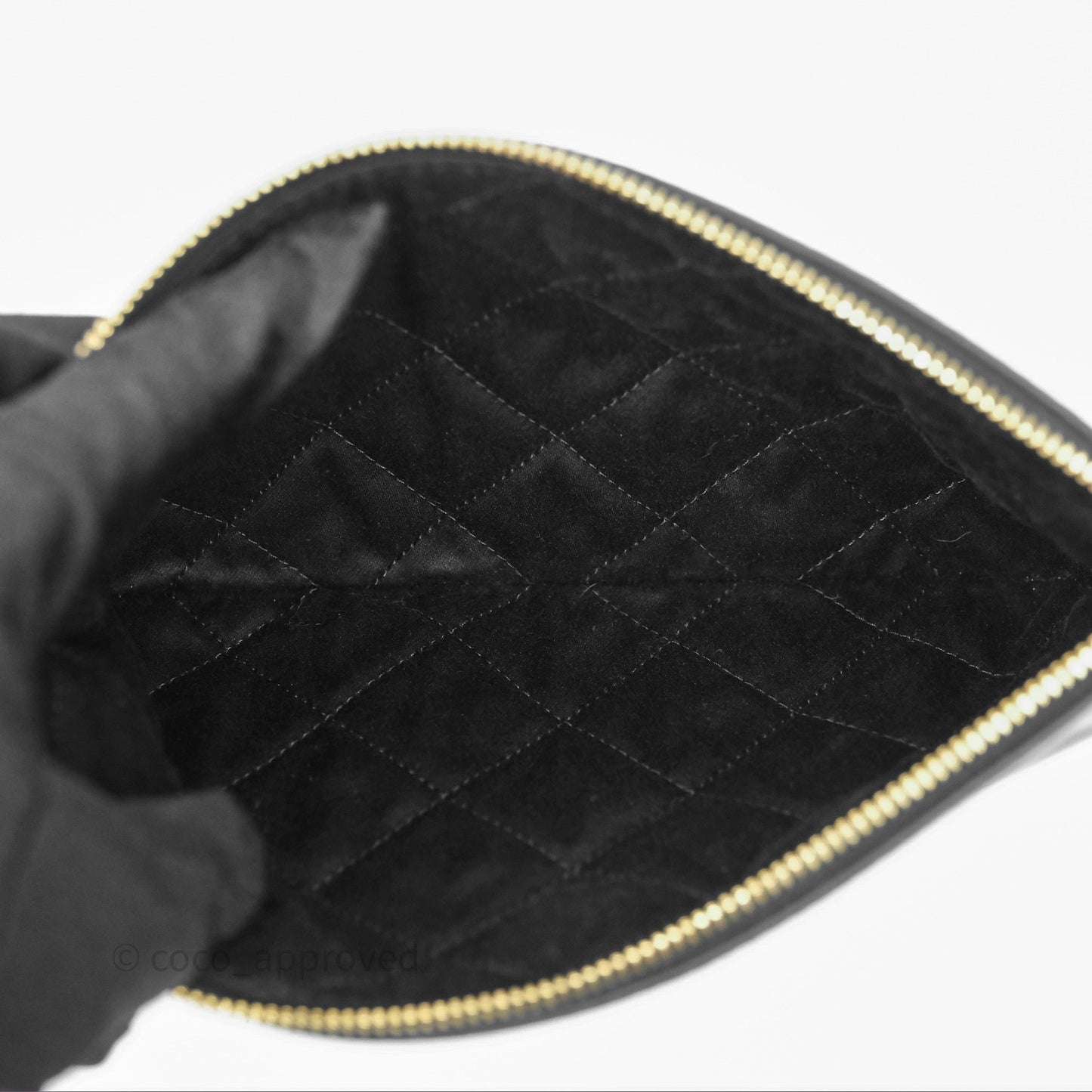 Chanel 22 Bag Medium Black Crumpled Calfskin White Logo Aged Gold Hardware
