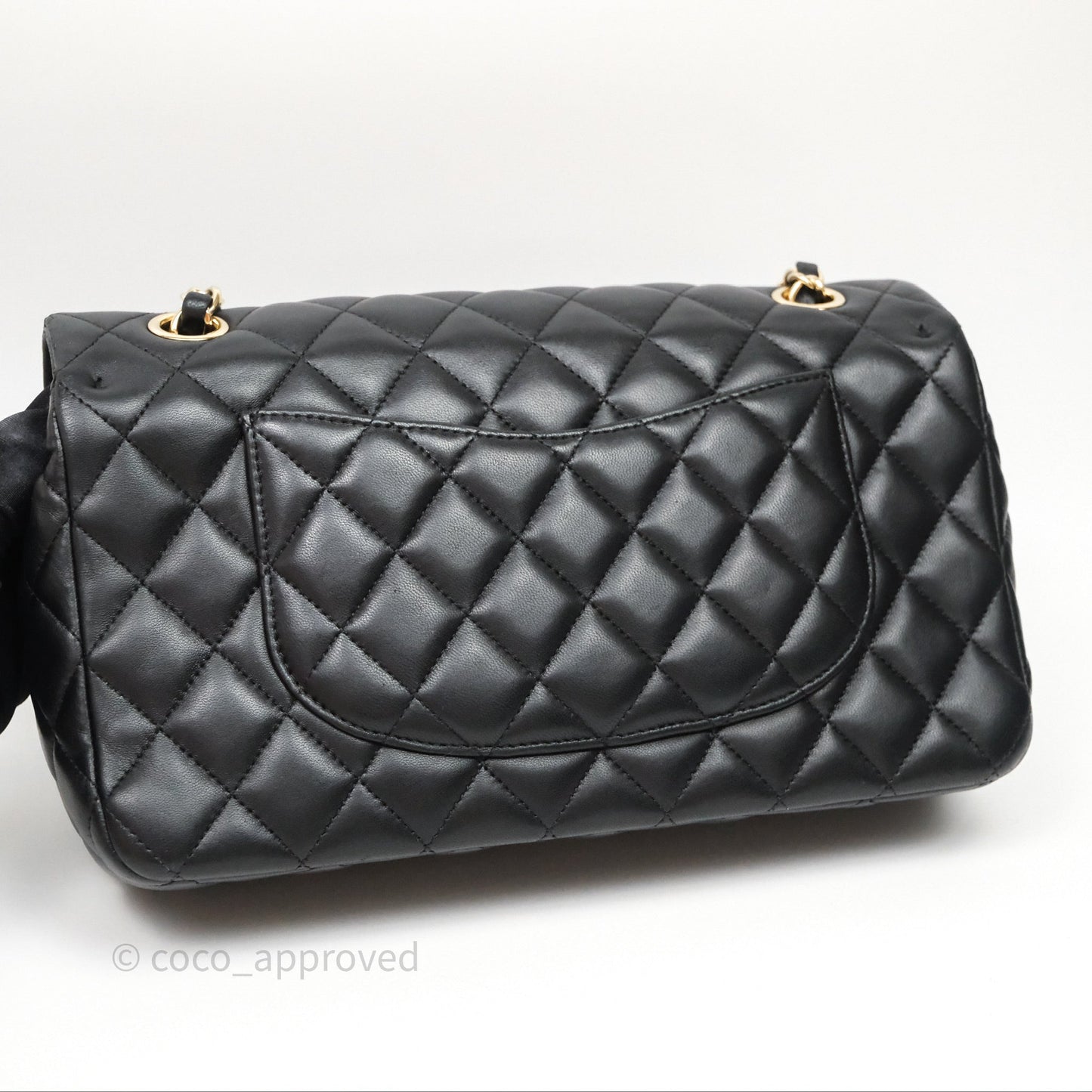 Chanel Classic M/L Medium Flap Bag Valentine Limited Edition Black Lambskin Gold Hardware