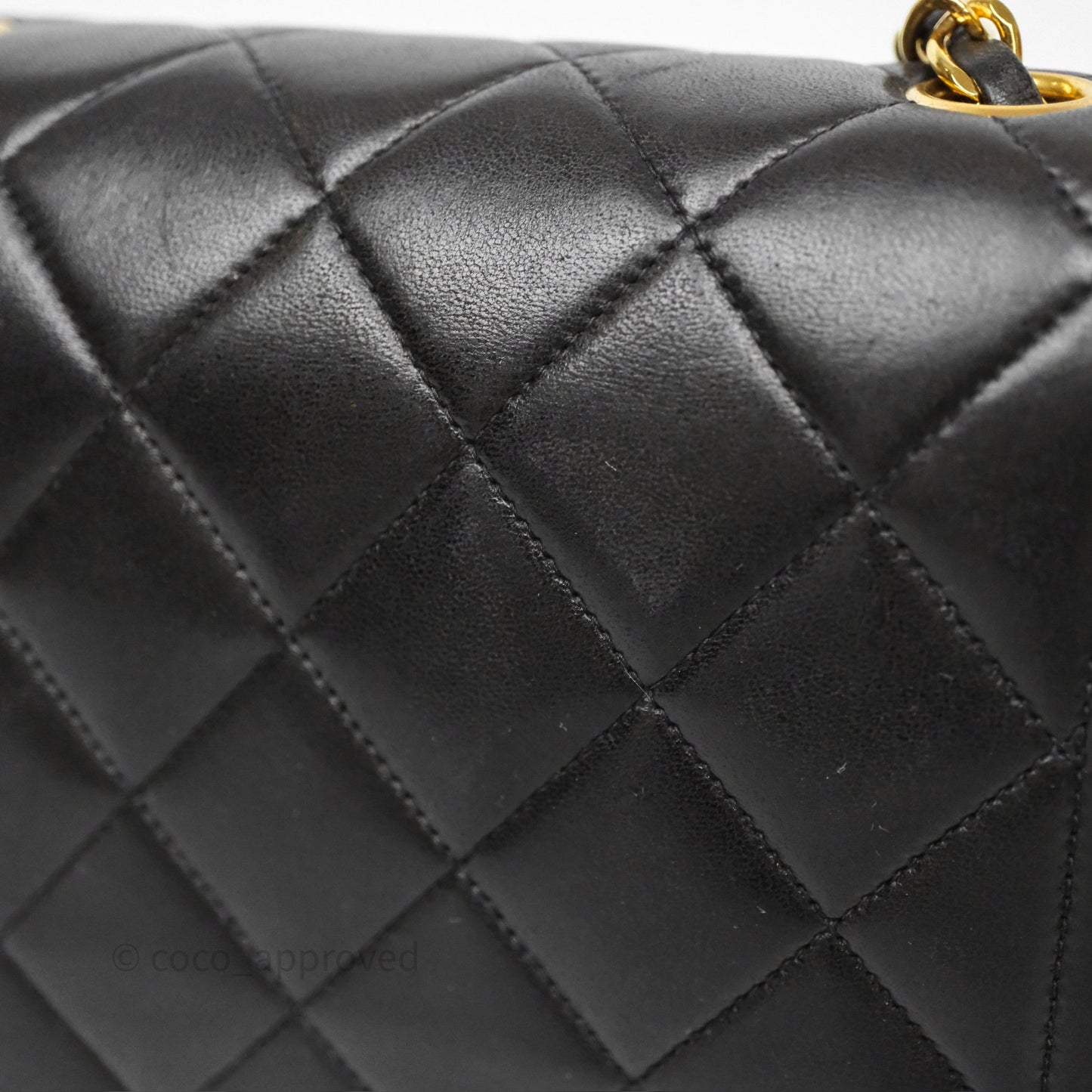 Chanel Vintage Small Diana Bag Quilted Black Lambskin 24K Gold Hardware