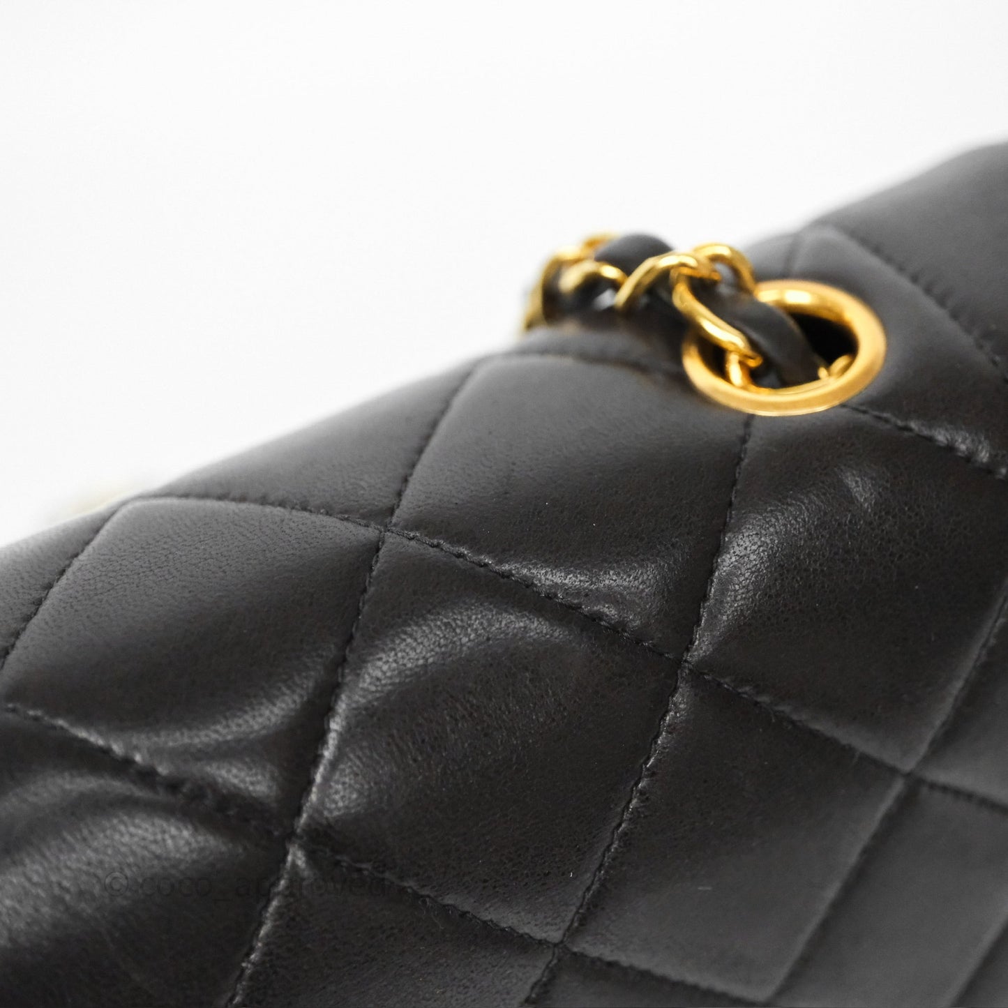 Chanel Vintage Small Diana Bag Quilted Black Lambskin 24K Gold Hardware