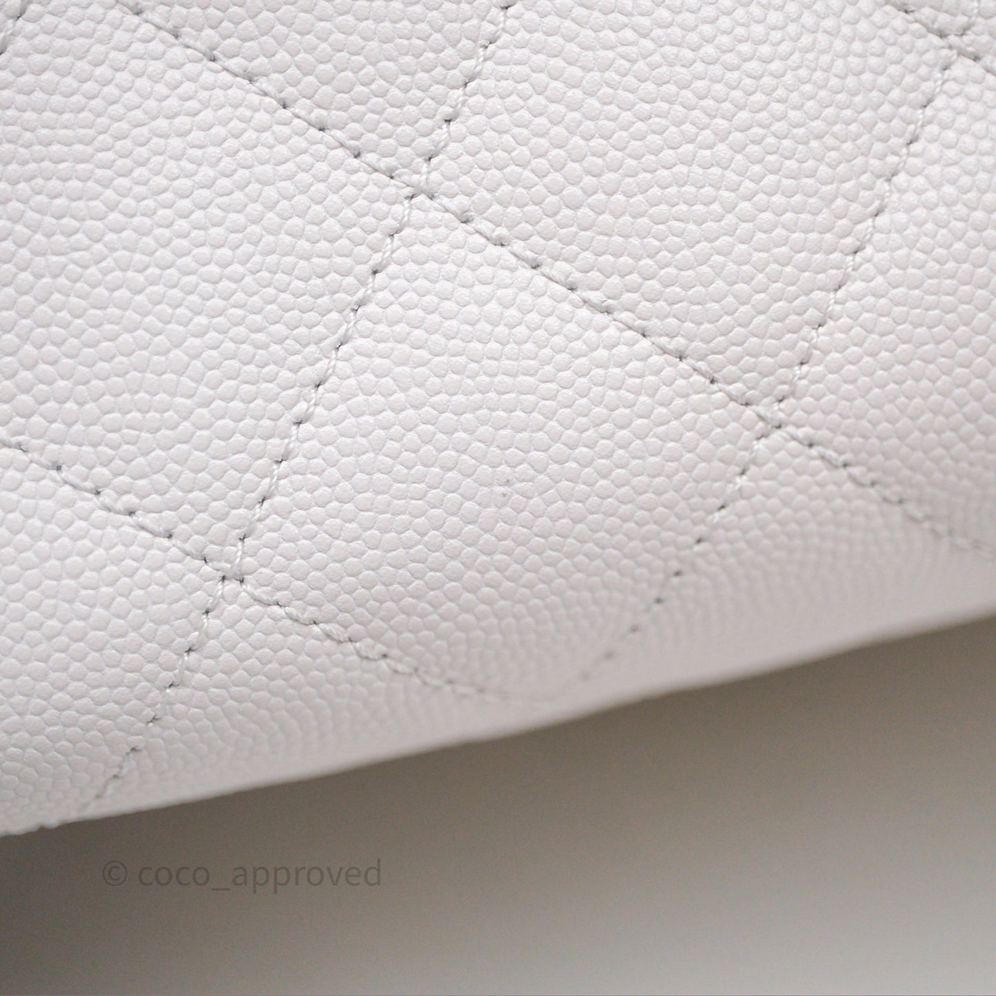 Chanel 25 Small White Caviar Aged Gold Hardware